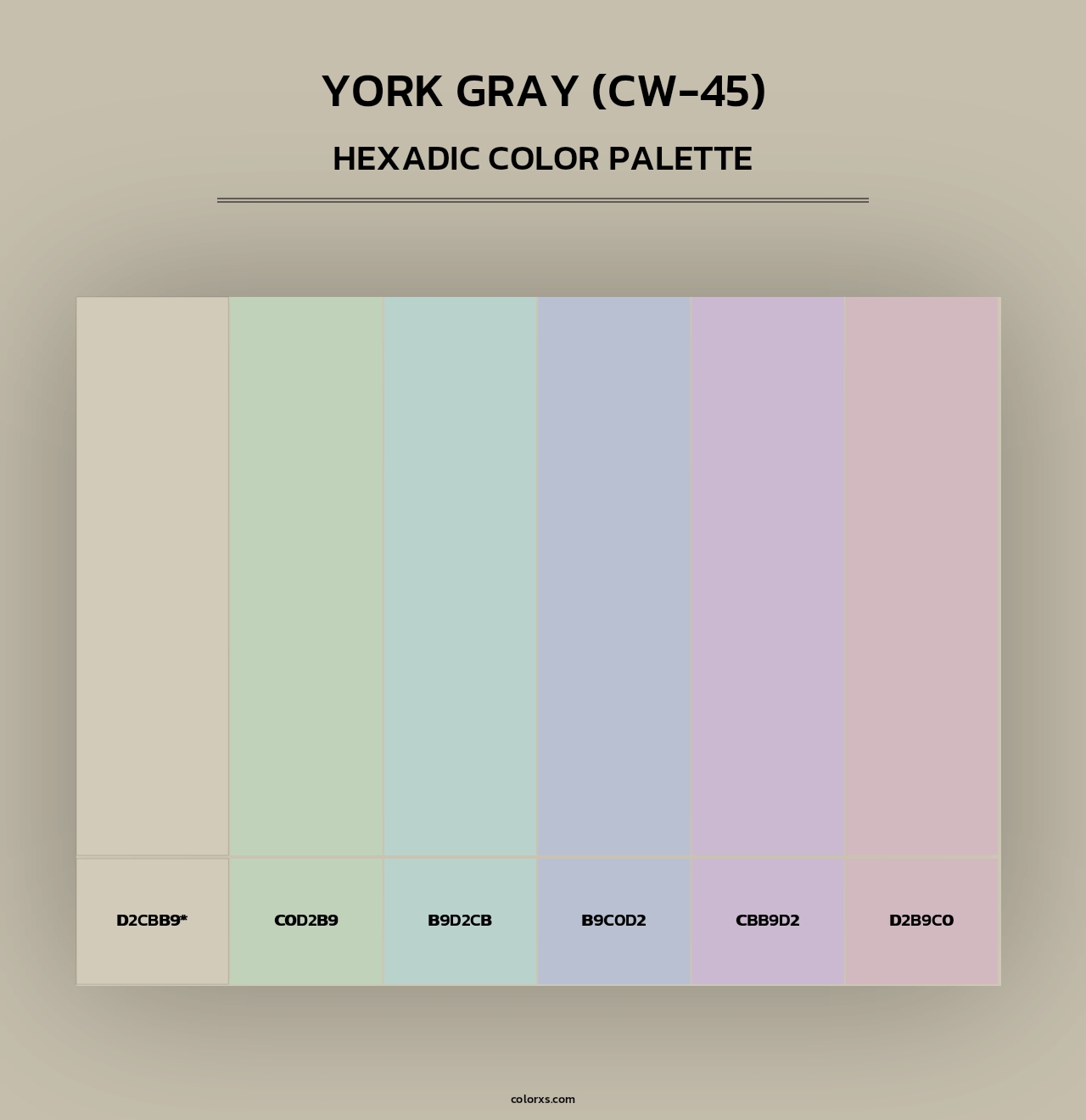 York Gray (CW-45) - Hexadic Color Palette