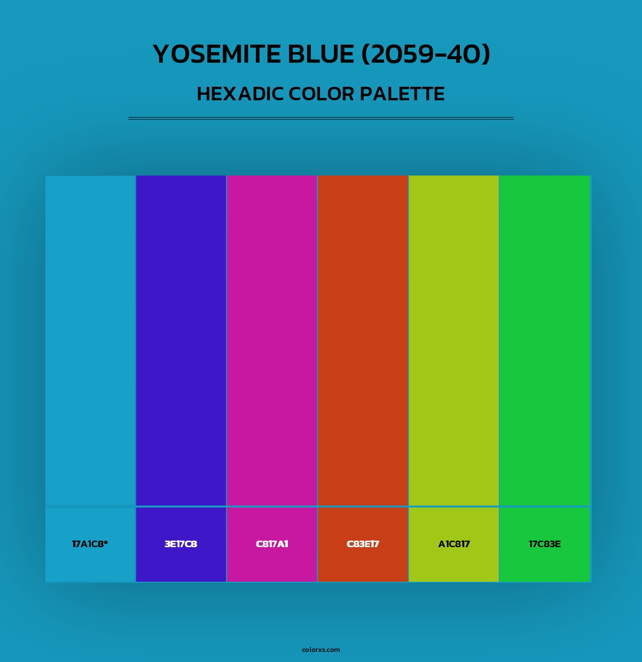 Yosemite Blue (2059-40) - Hexadic Color Palette