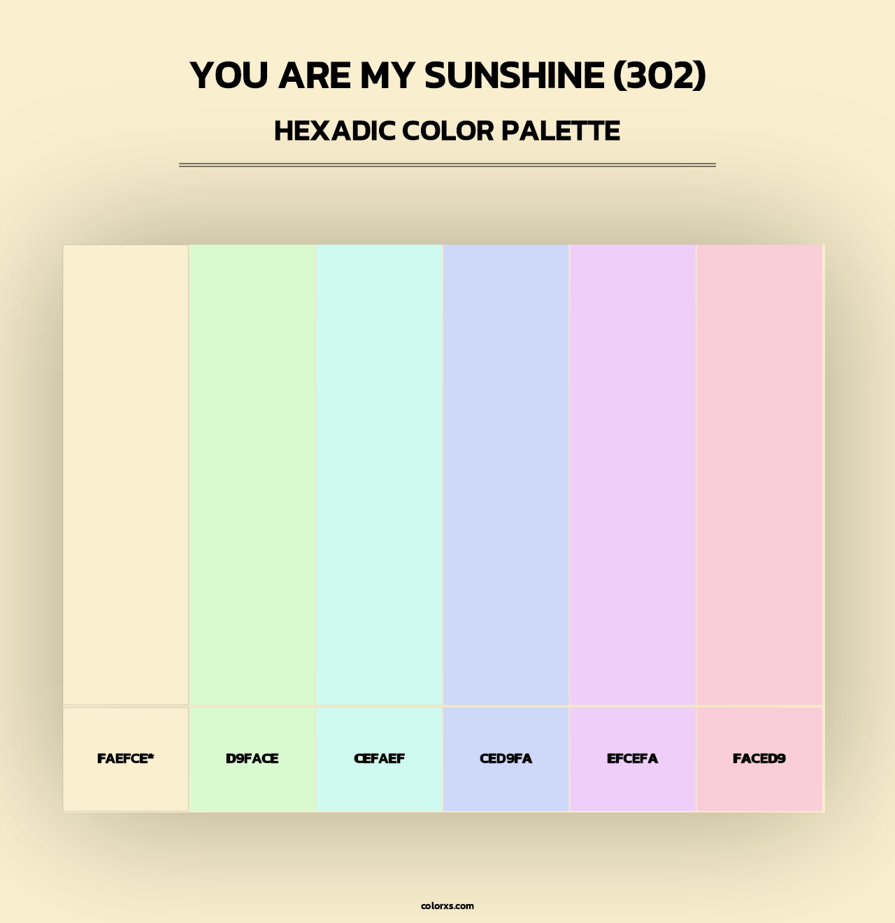 You Are My Sunshine (302) - Hexadic Color Palette