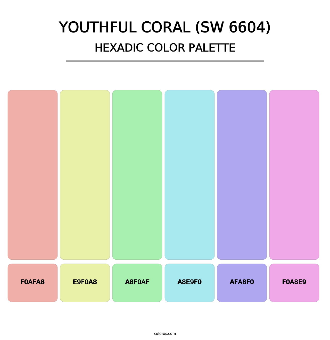 Youthful Coral (SW 6604) - Hexadic Color Palette