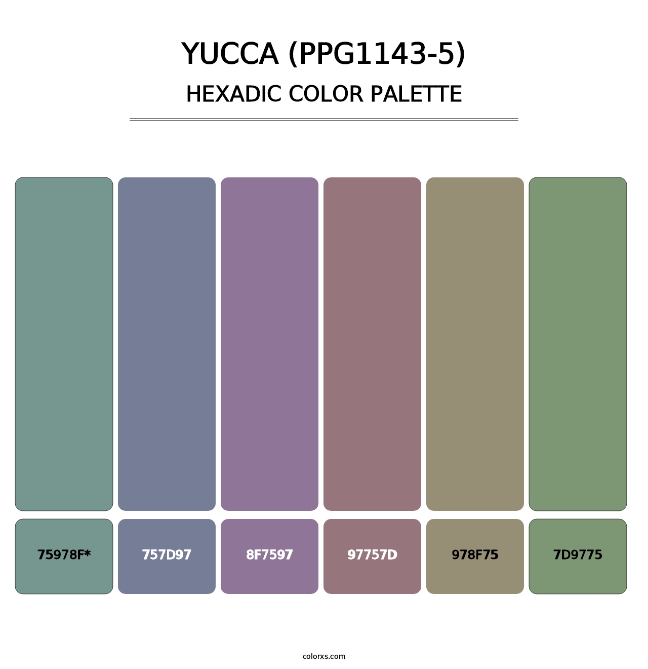 Yucca (PPG1143-5) - Hexadic Color Palette