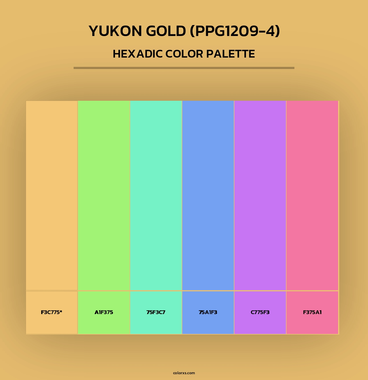 Yukon Gold (PPG1209-4) - Hexadic Color Palette