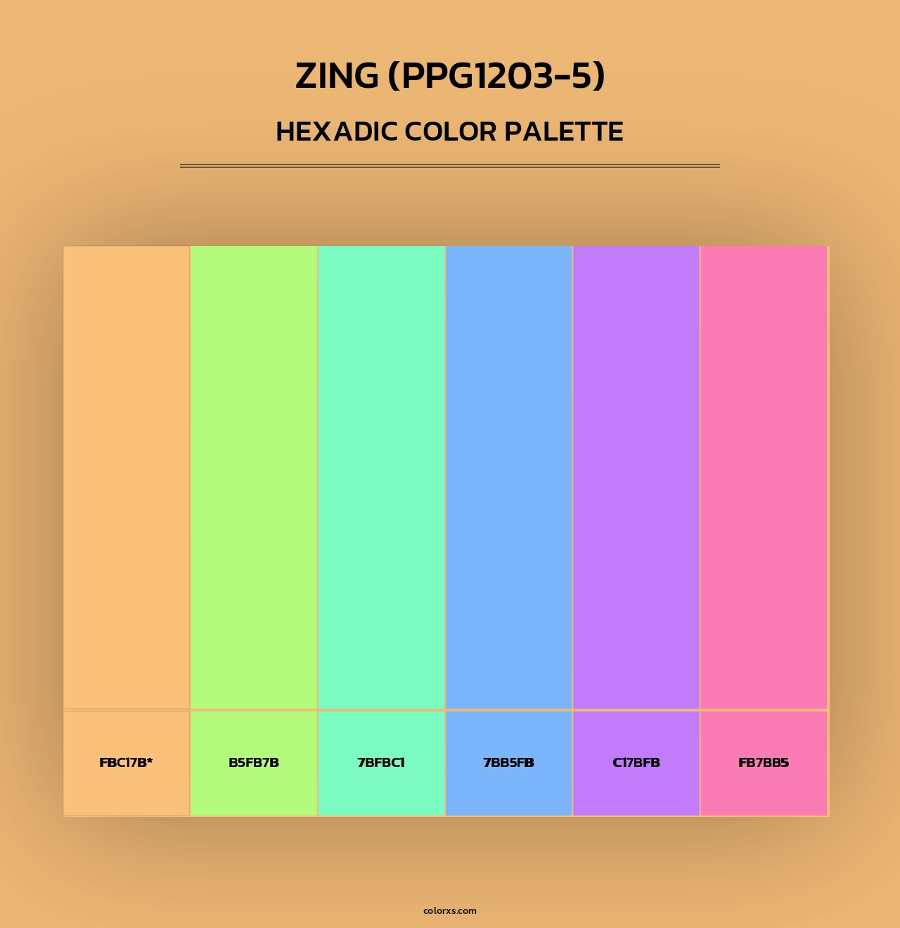 Zing (PPG1203-5) - Hexadic Color Palette