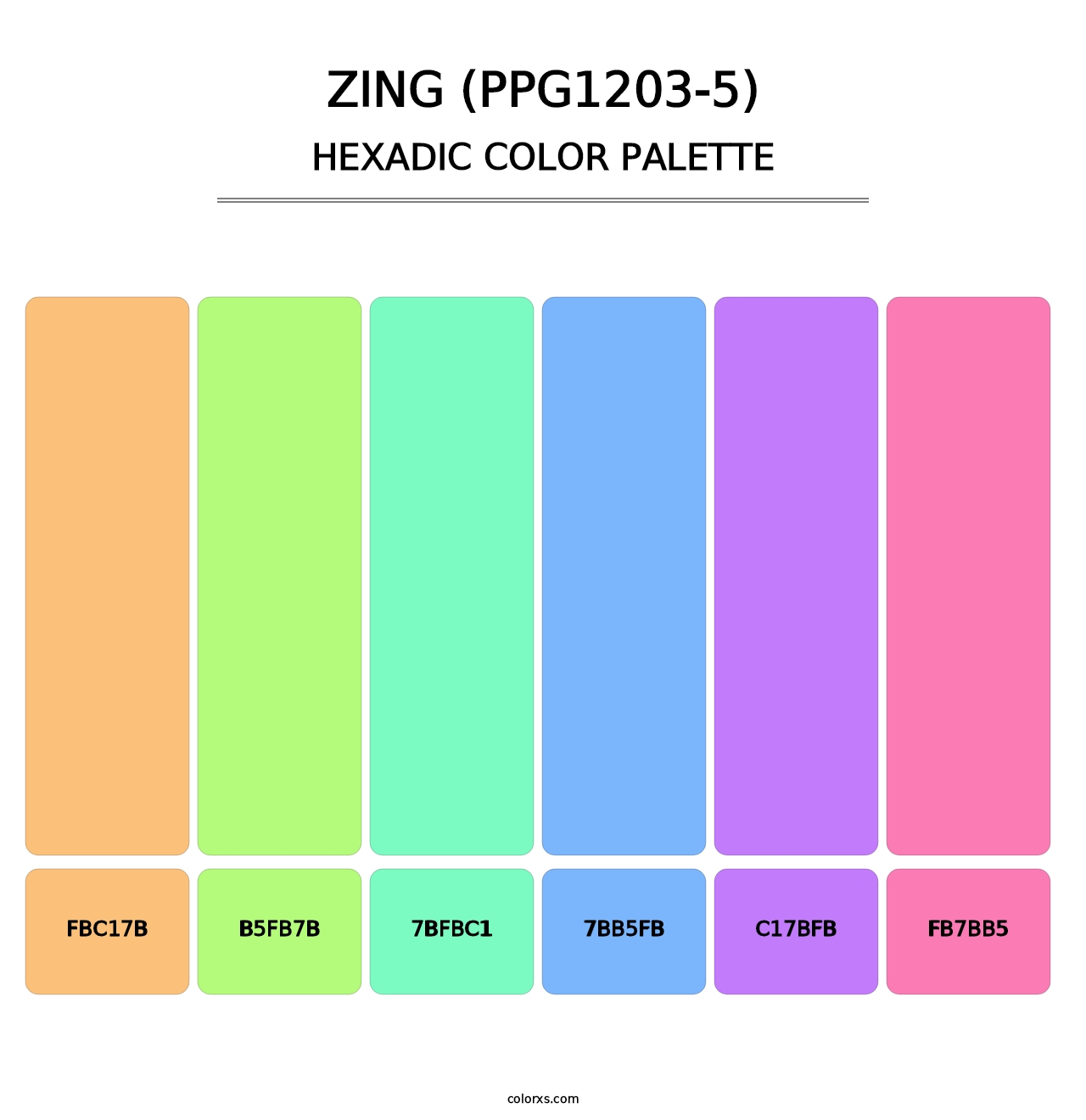 Zing (PPG1203-5) - Hexadic Color Palette