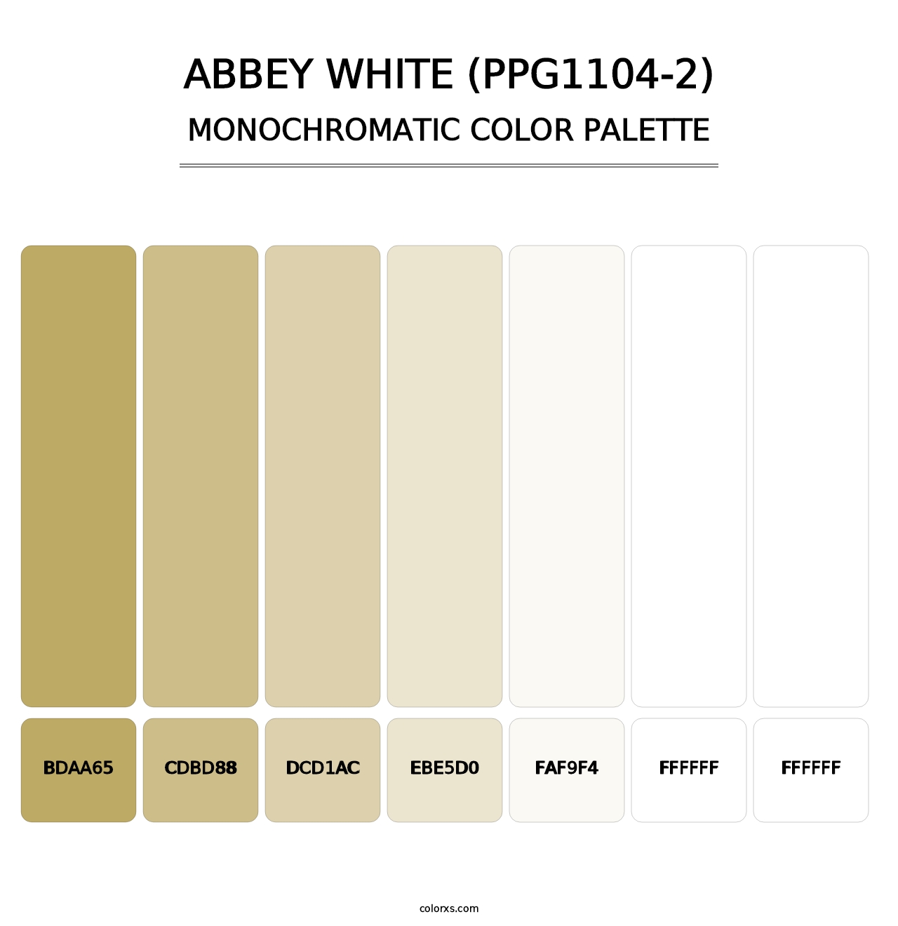 Abbey White (PPG1104-2) - Monochromatic Color Palette