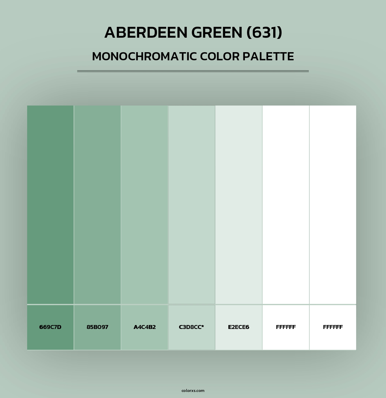Aberdeen Green (631) - Monochromatic Color Palette