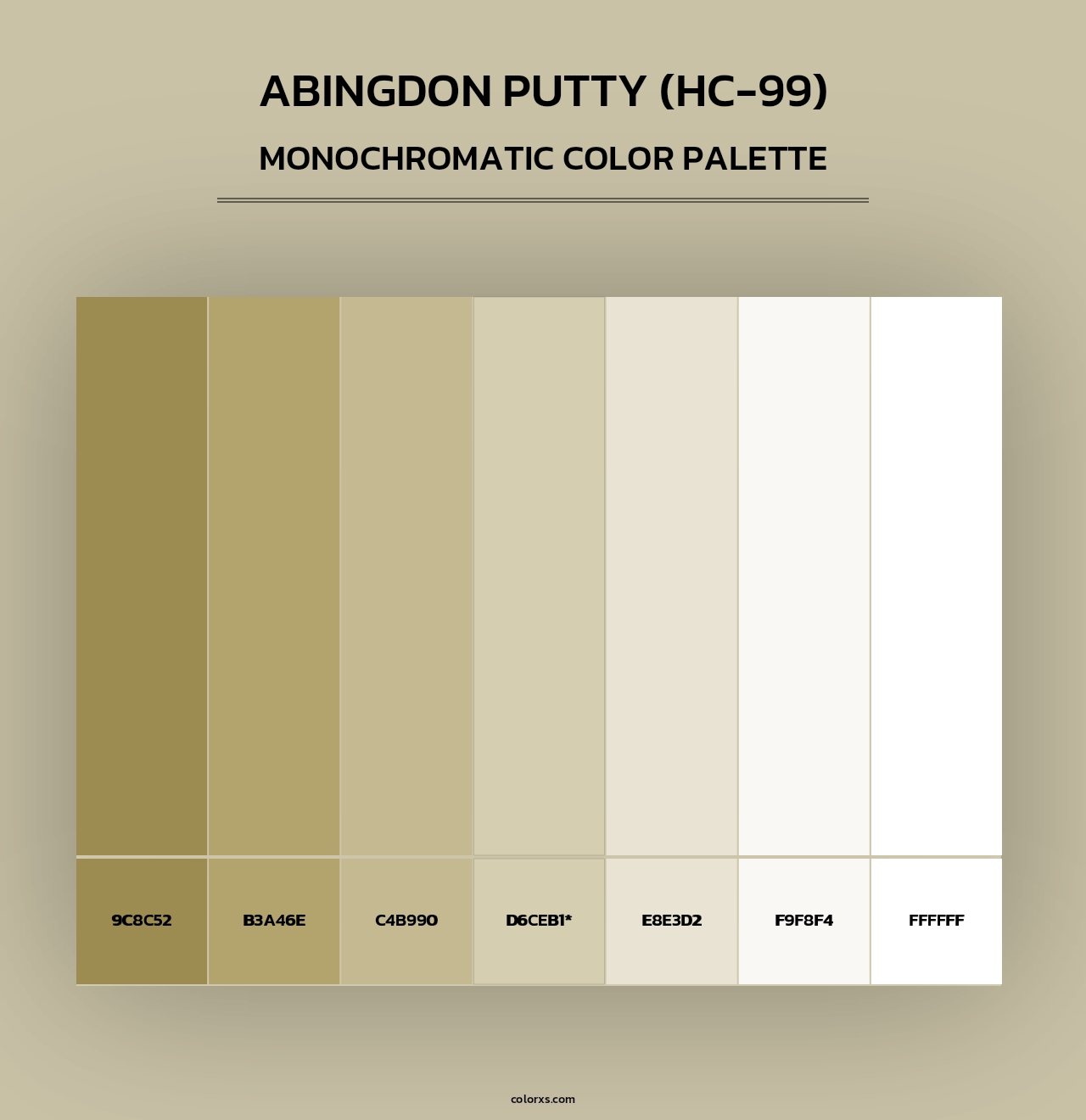 Abingdon Putty (HC-99) - Monochromatic Color Palette