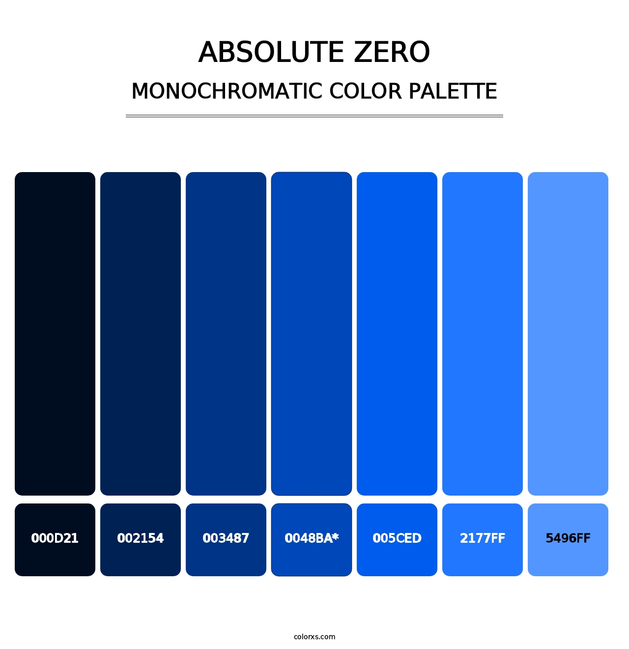 Absolute Zero - Monochromatic Color Palette