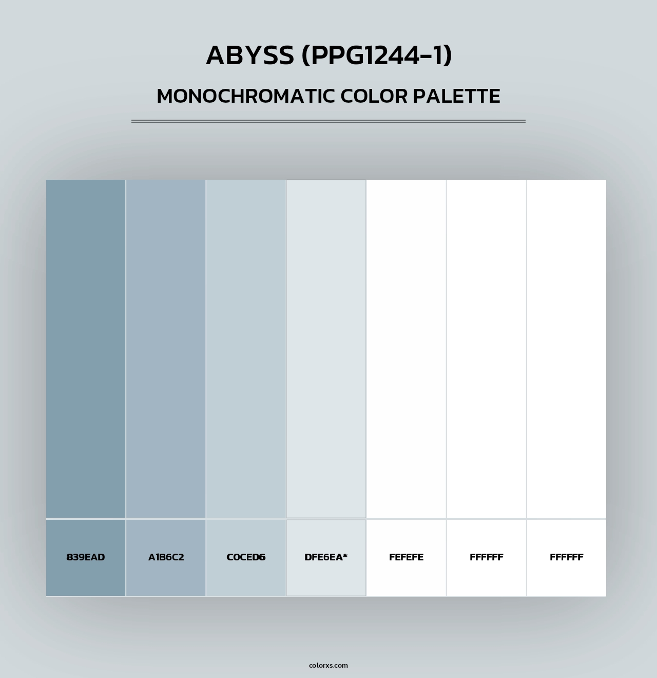 Abyss (PPG1244-1) - Monochromatic Color Palette