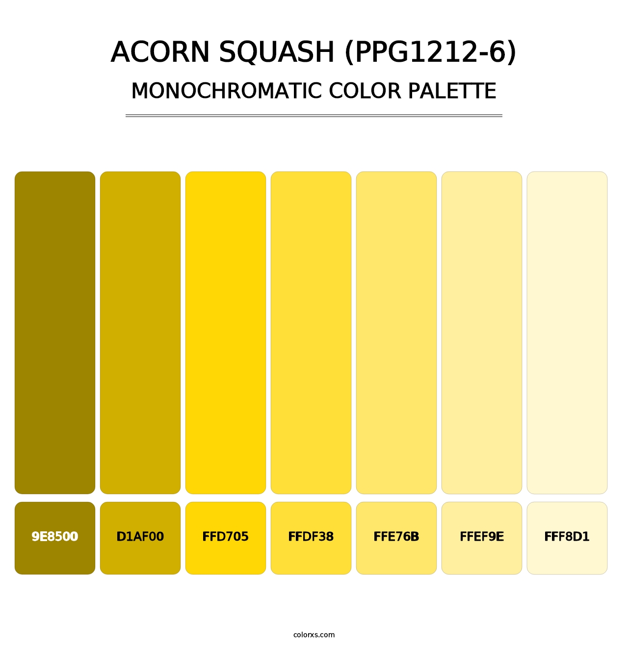 Acorn Squash (PPG1212-6) - Monochromatic Color Palette