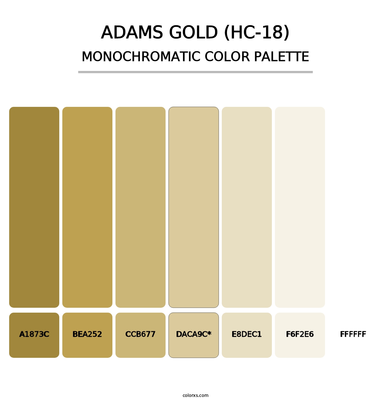 Adams Gold (HC-18) - Monochromatic Color Palette