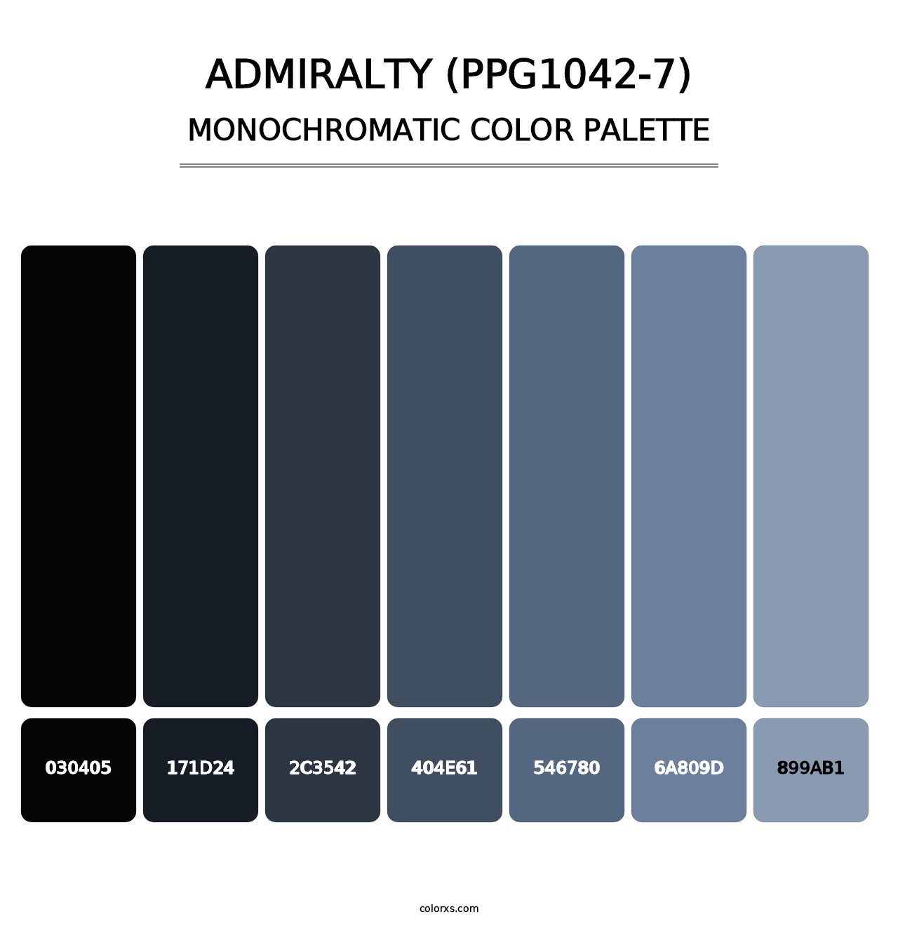 Admiralty (PPG1042-7) - Monochromatic Color Palette