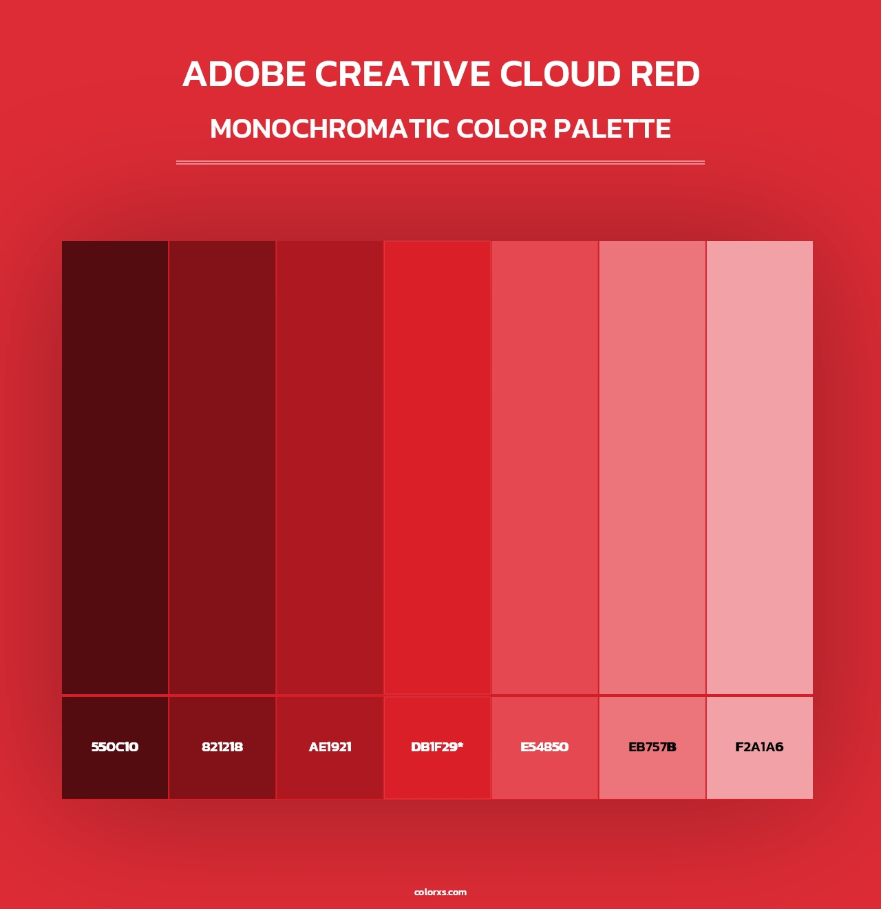 Adobe Creative Cloud Red - Monochromatic Color Palette