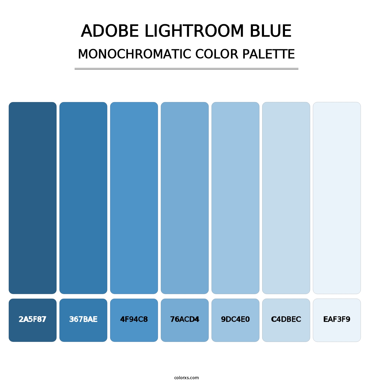 Adobe Lightroom Blue - Monochromatic Color Palette
