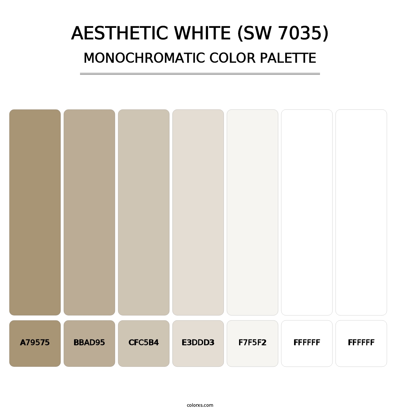 Aesthetic White (SW 7035) - Monochromatic Color Palette