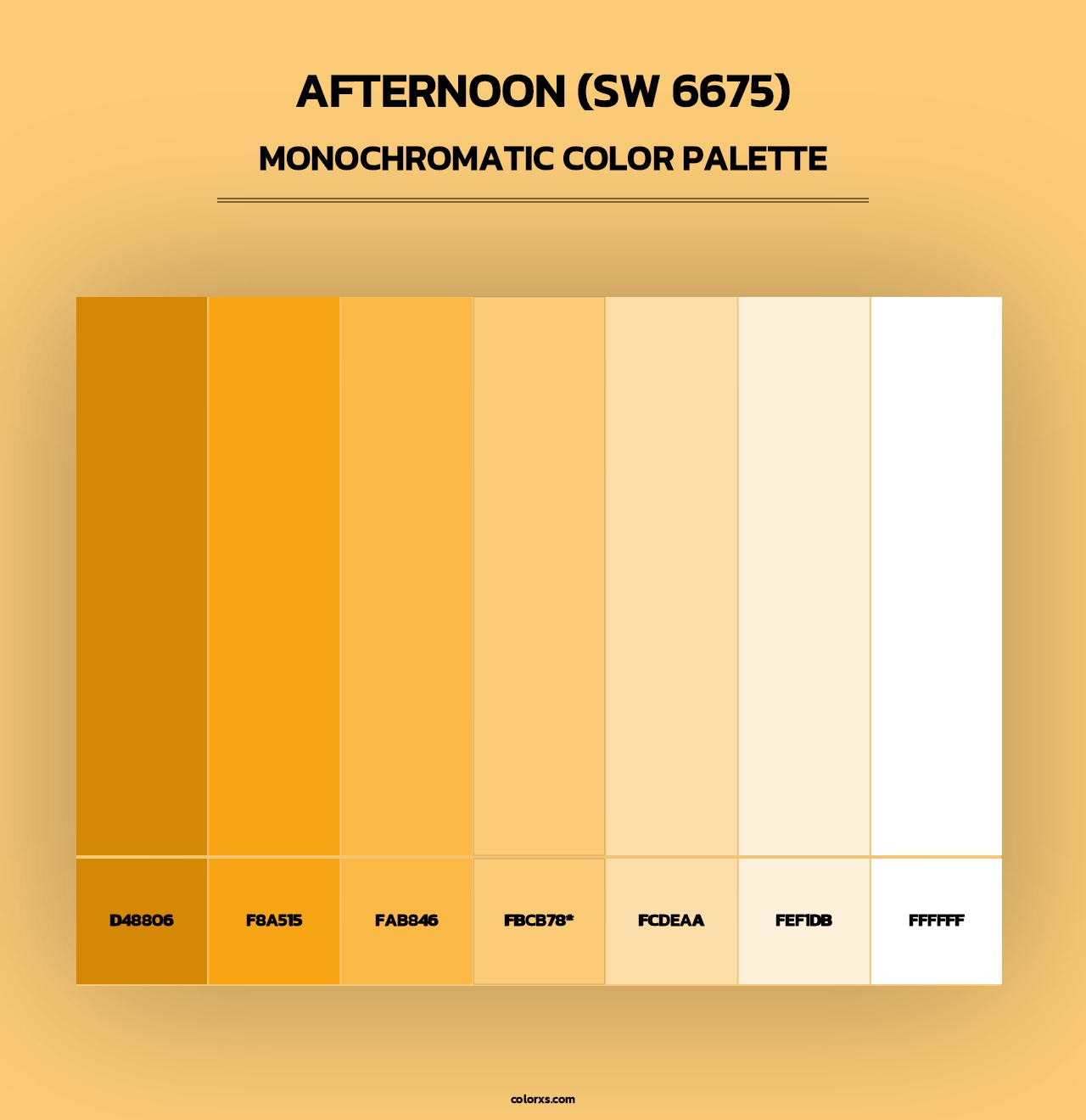 Afternoon (SW 6675) - Monochromatic Color Palette