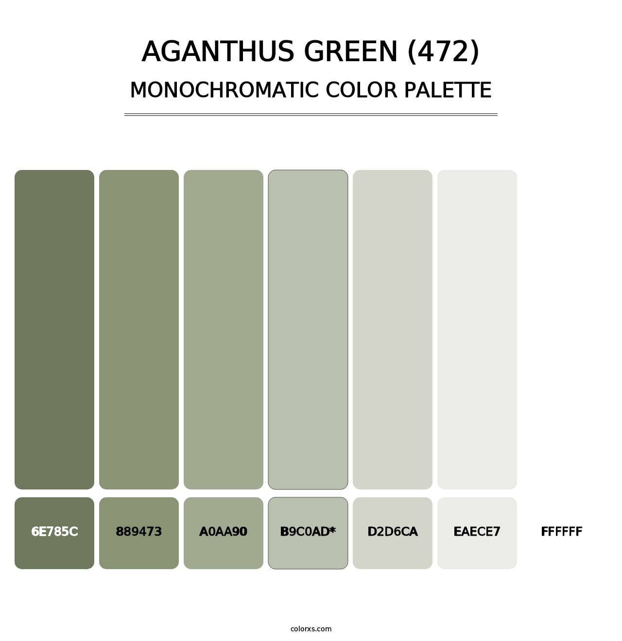 Aganthus Green (472) - Monochromatic Color Palette