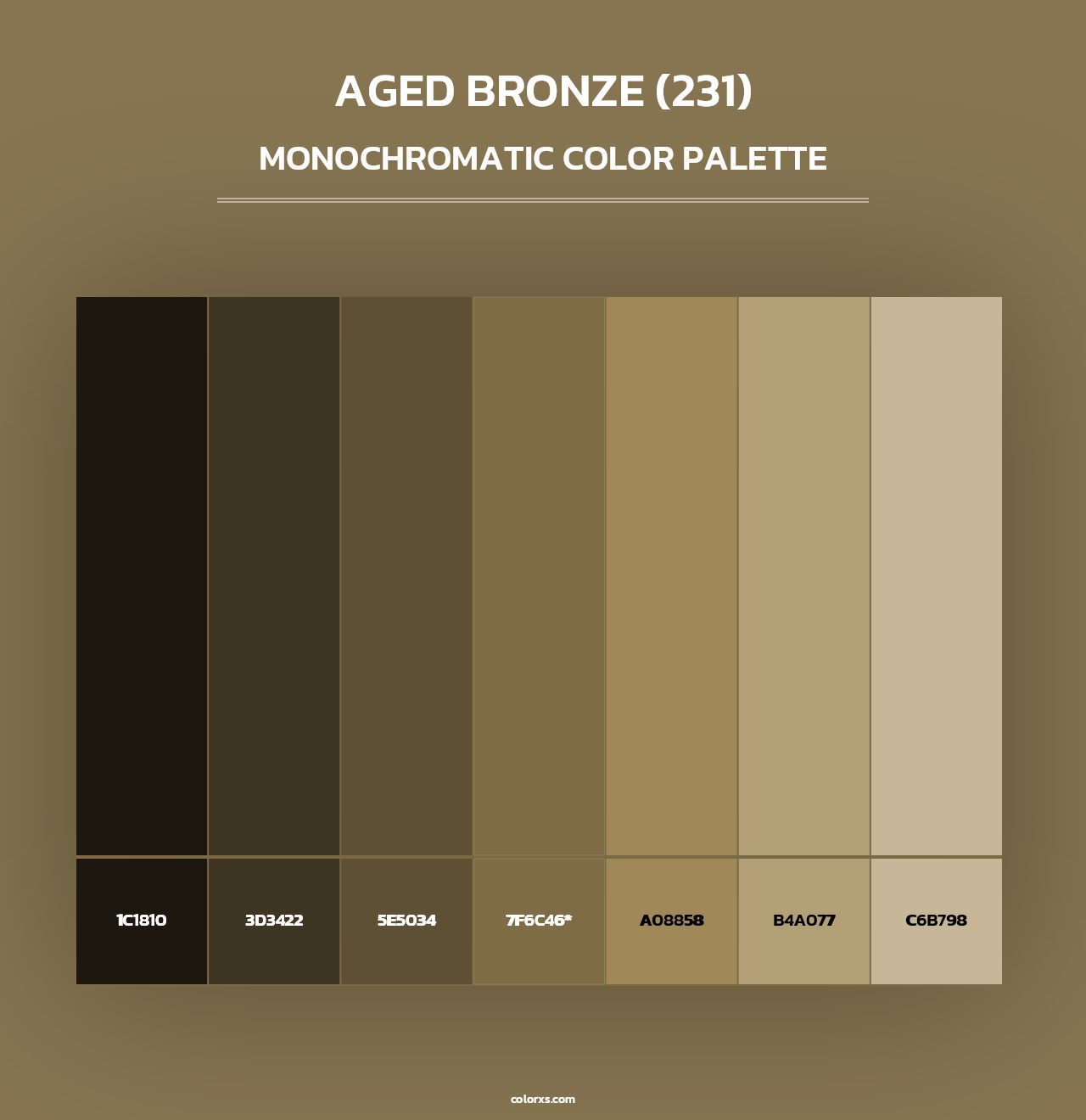 Aged Bronze (231) - Monochromatic Color Palette