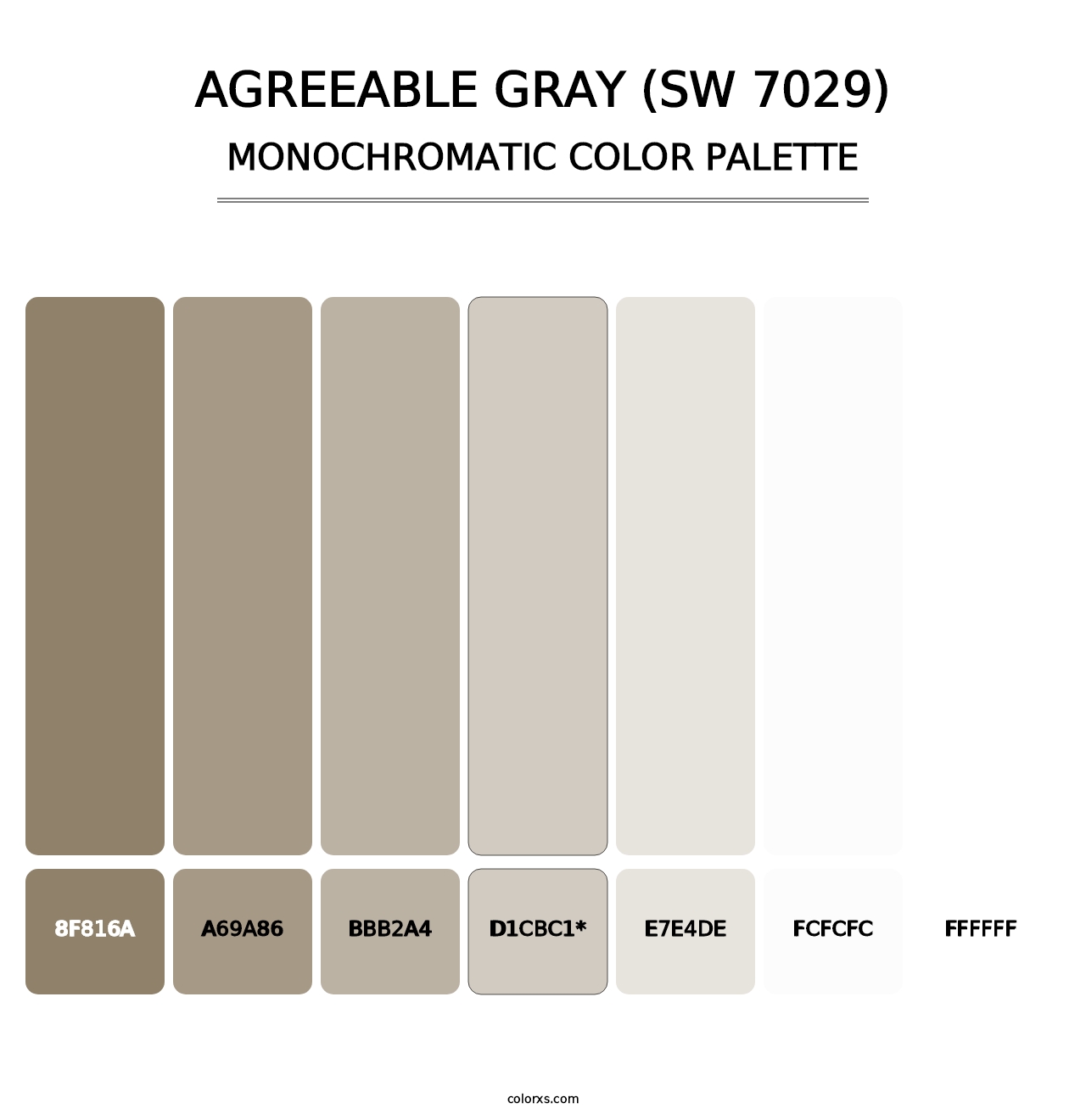 Agreeable Gray (SW 7029) - Monochromatic Color Palette