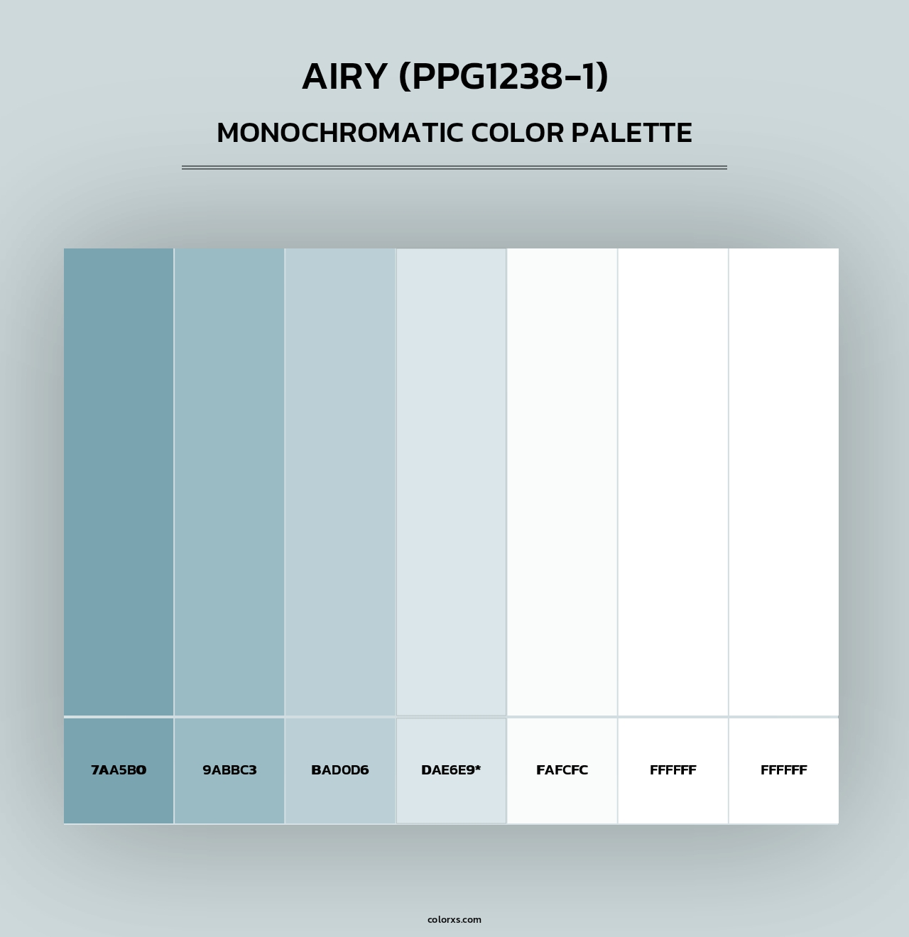 Airy (PPG1238-1) - Monochromatic Color Palette