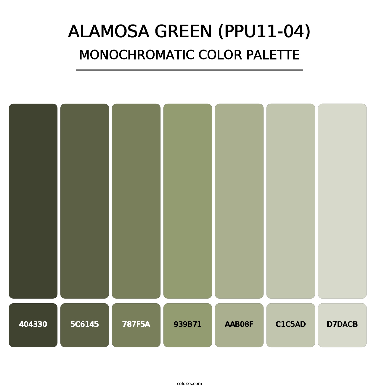 Alamosa Green (PPU11-04) - Monochromatic Color Palette