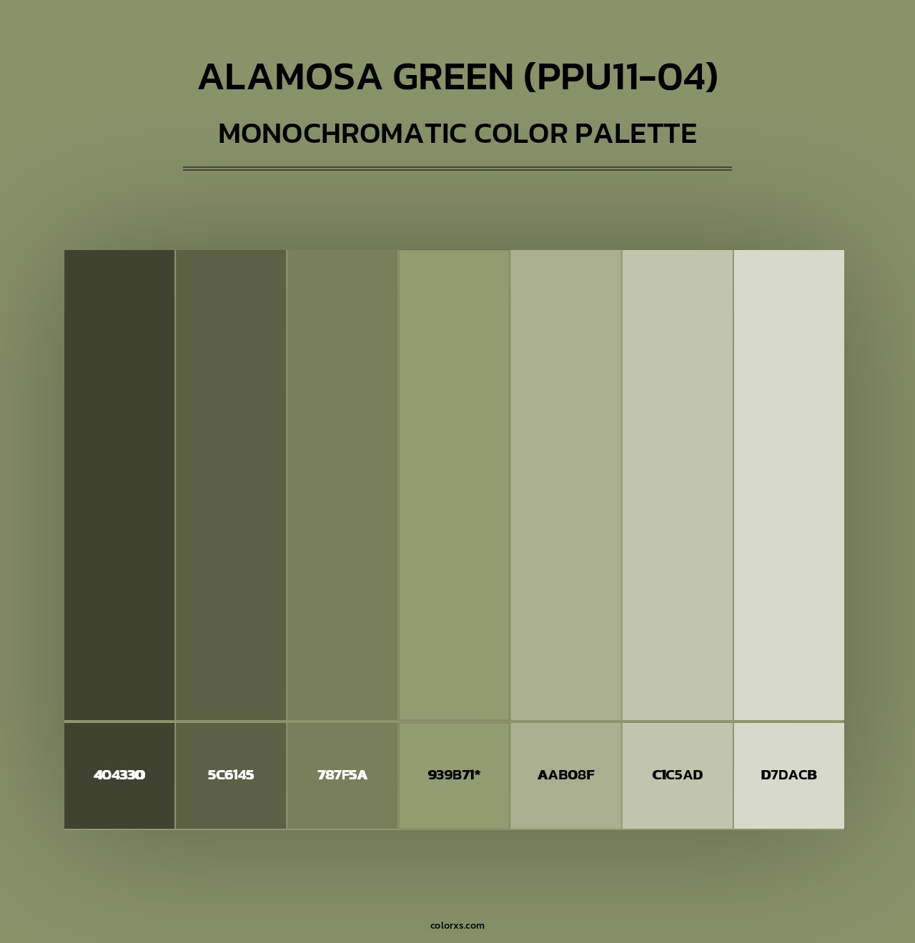 Alamosa Green (PPU11-04) - Monochromatic Color Palette