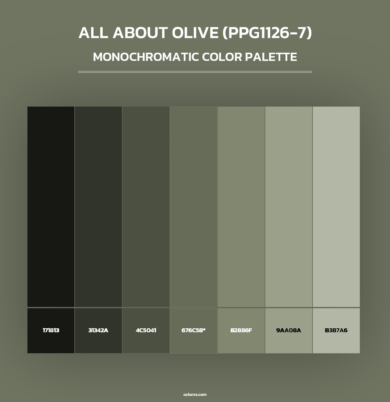 All About Olive (PPG1126-7) - Monochromatic Color Palette
