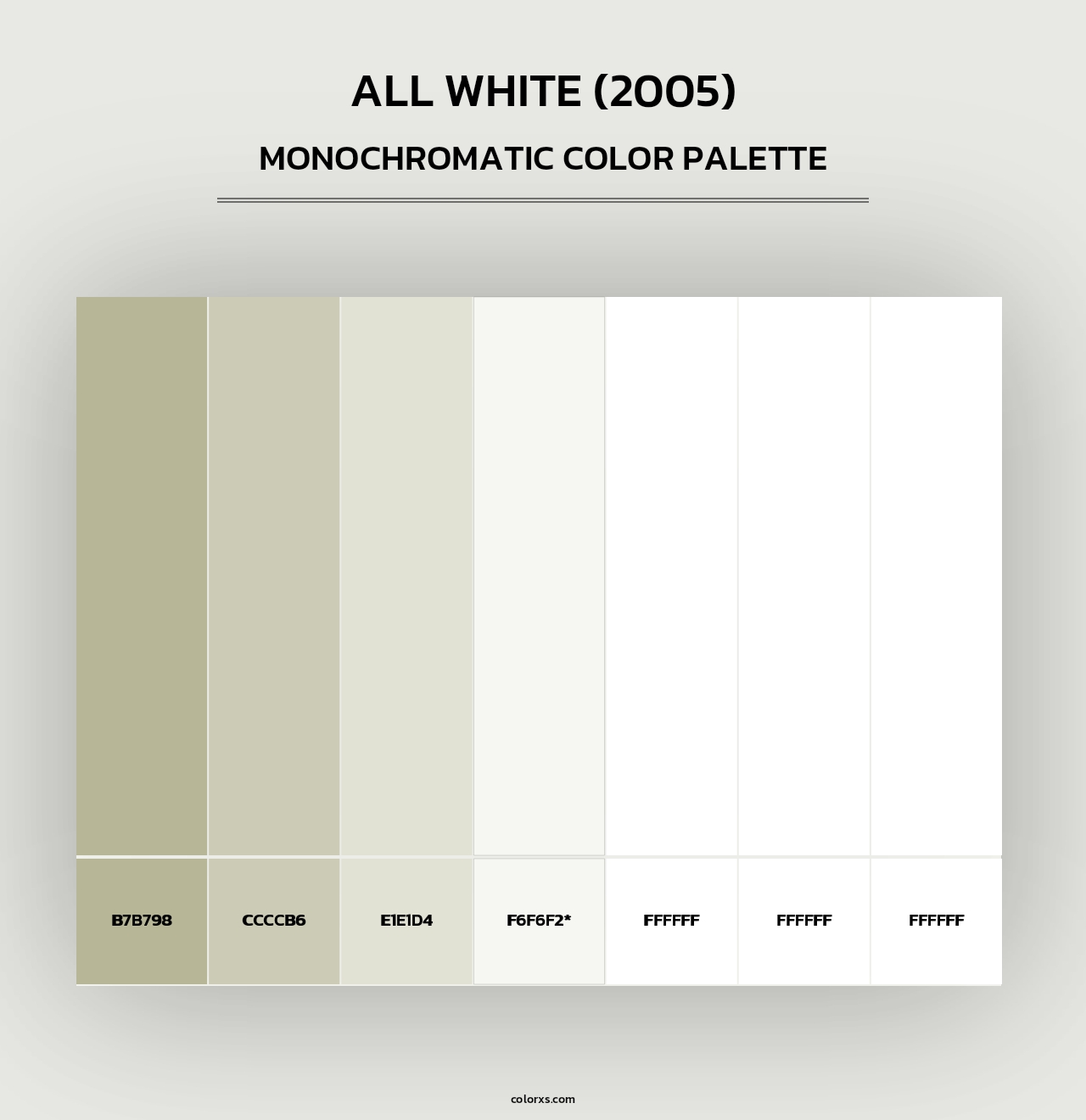 All White (2005) - Monochromatic Color Palette