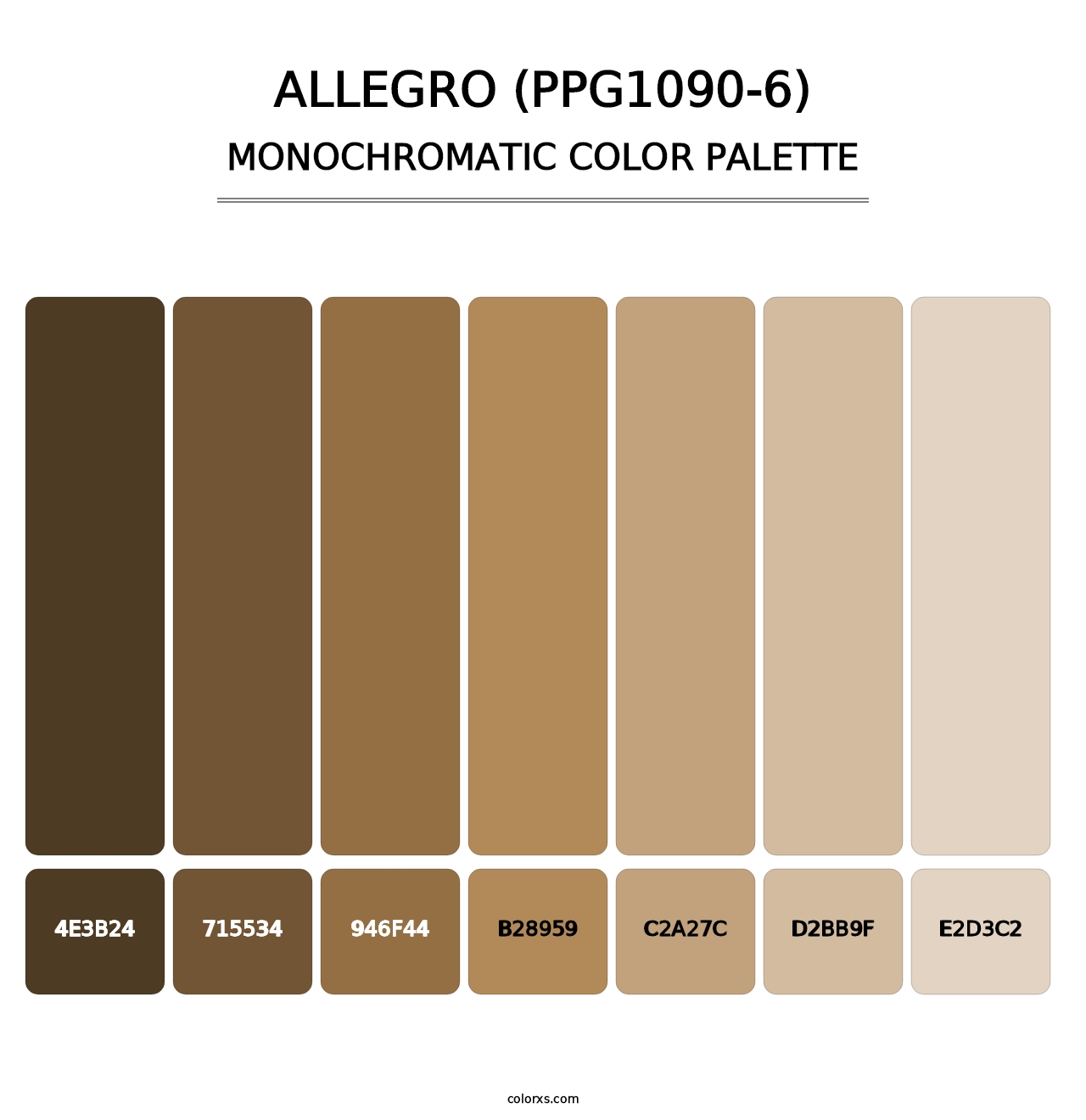 Allegro (PPG1090-6) - Monochromatic Color Palette