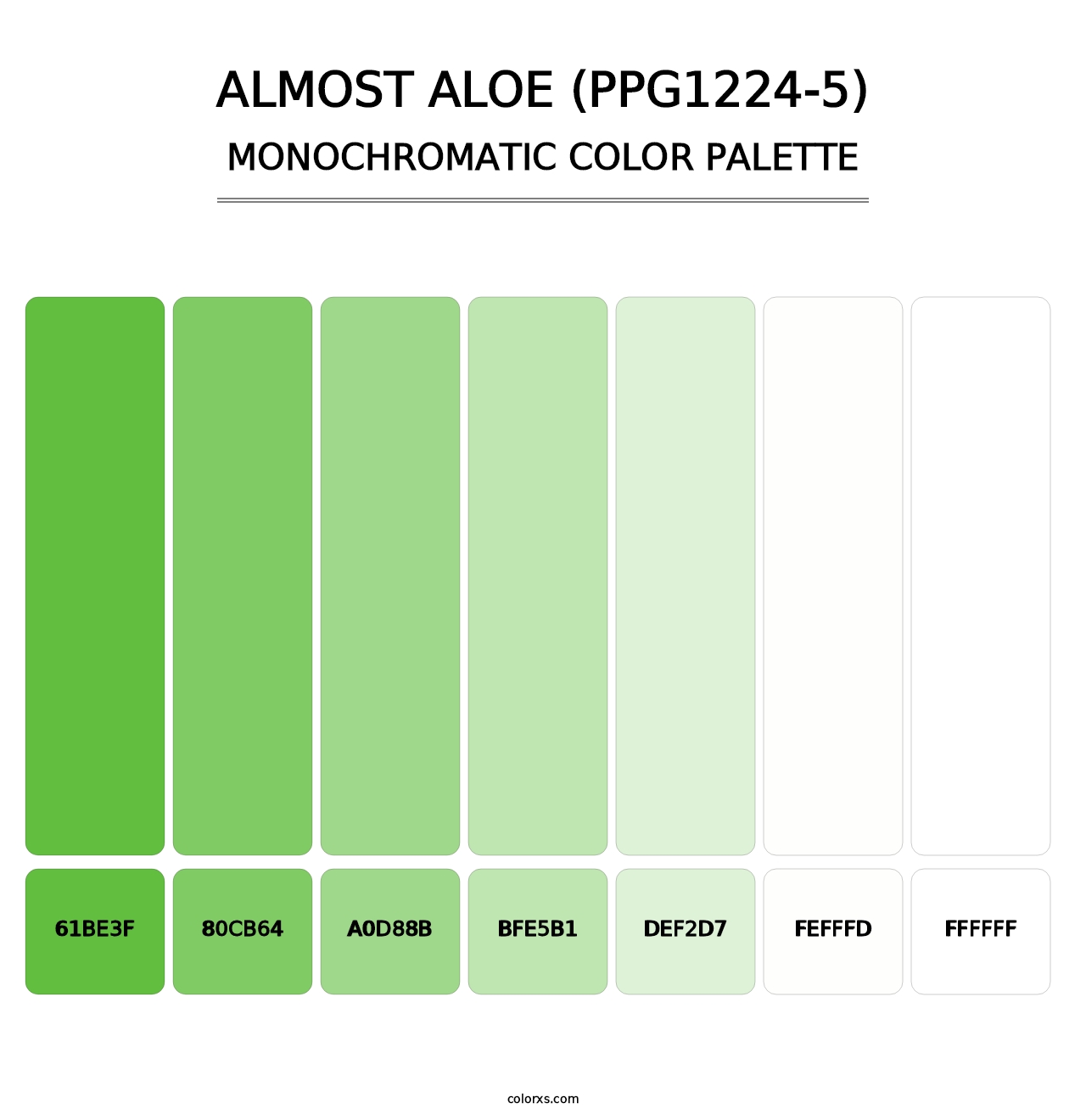 Almost Aloe (PPG1224-5) - Monochromatic Color Palette