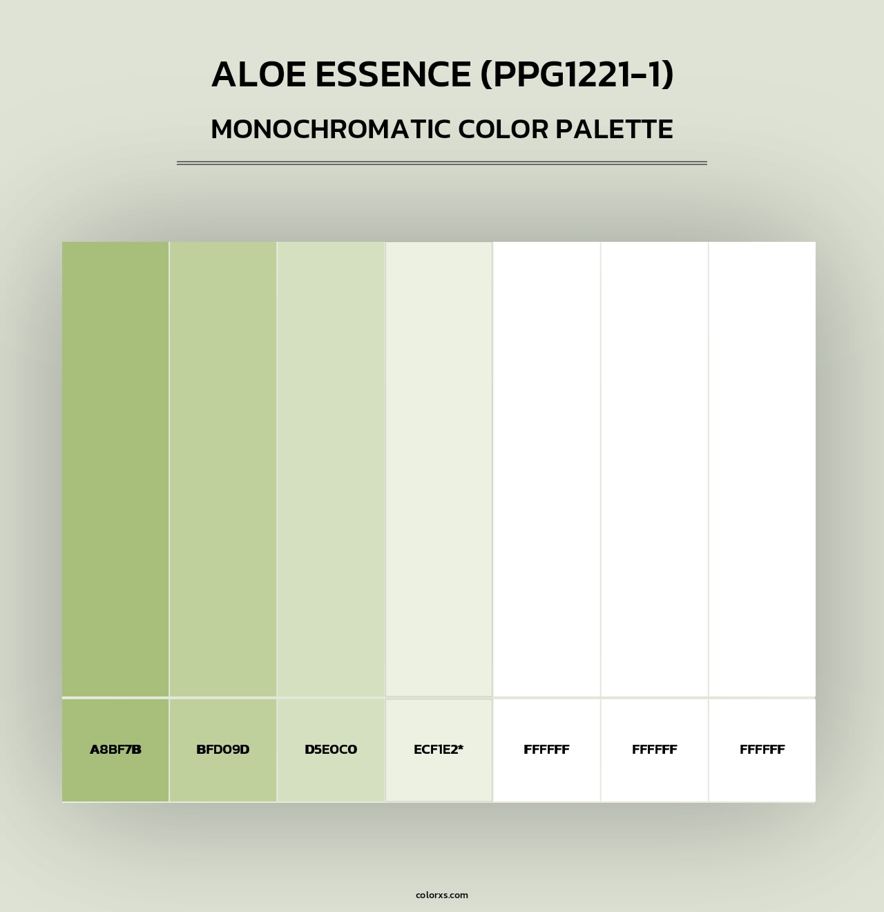 Aloe Essence (PPG1221-1) - Monochromatic Color Palette