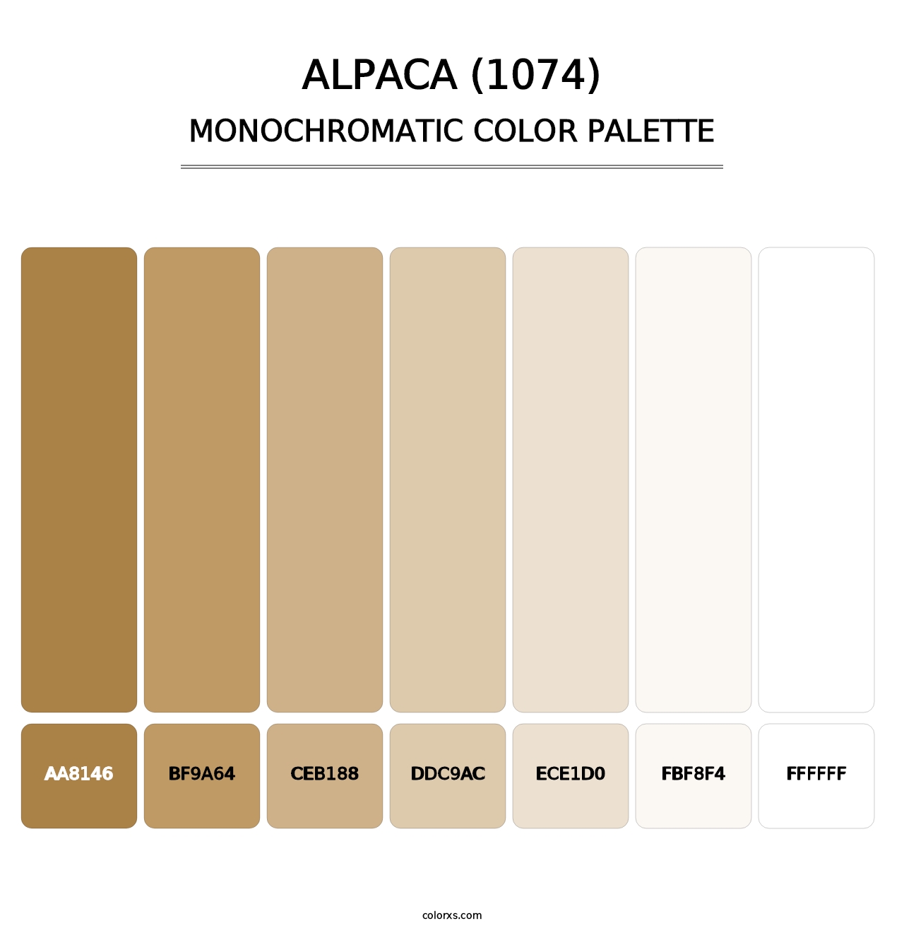 Alpaca (1074) - Monochromatic Color Palette