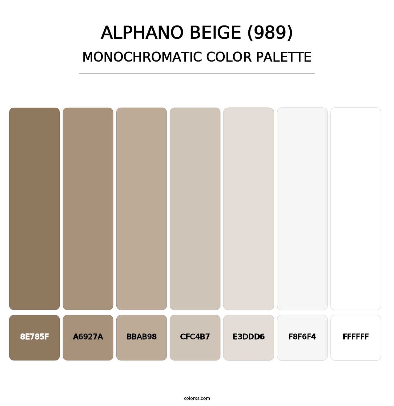 Alphano Beige (989) - Monochromatic Color Palette