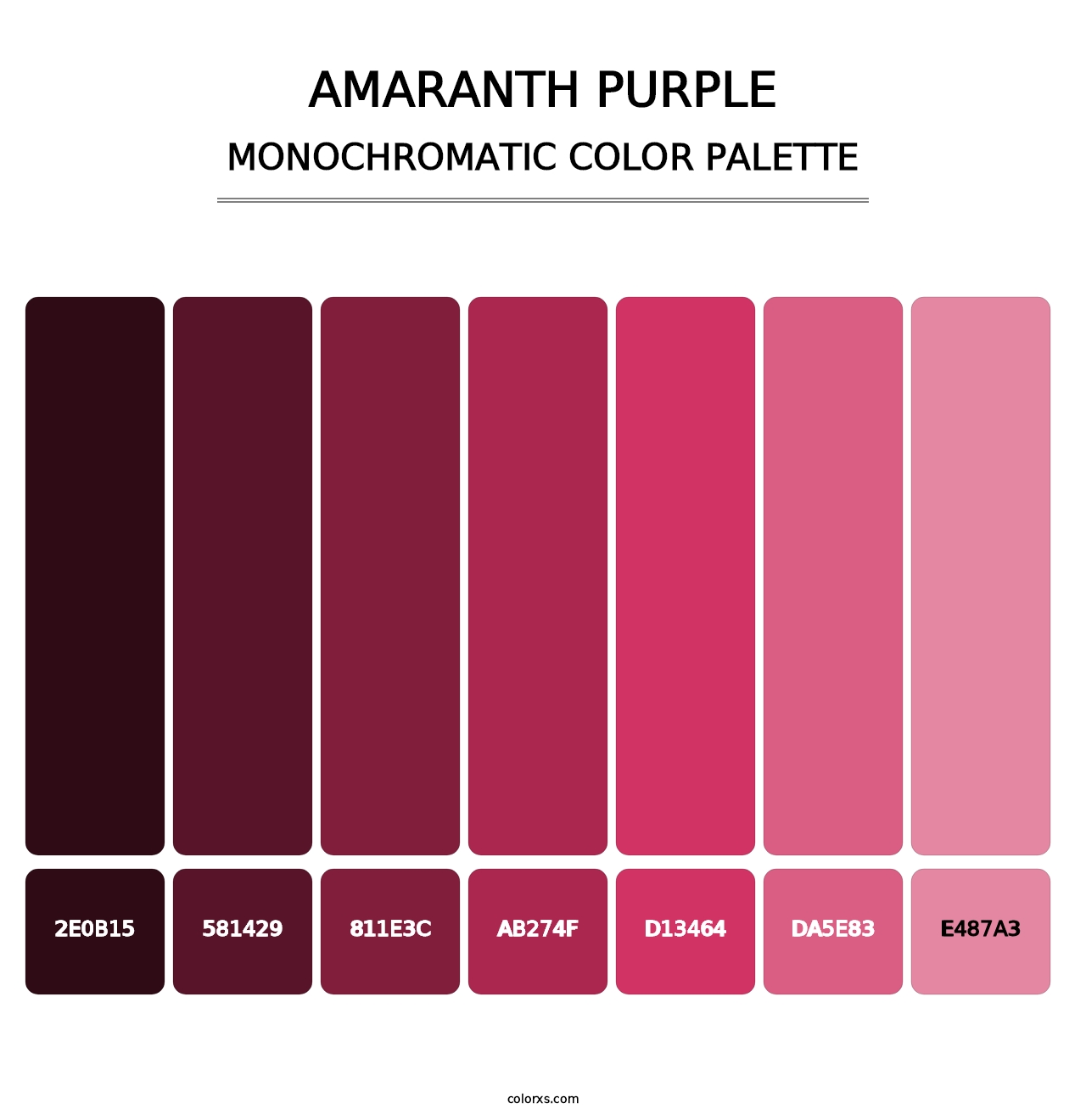 Amaranth Purple - Monochromatic Color Palette