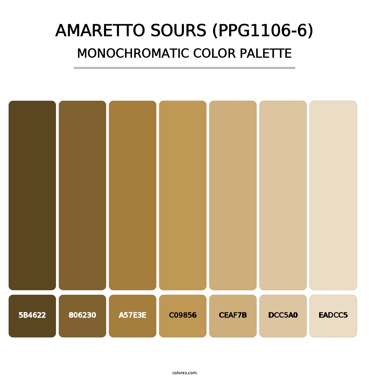 Amaretto Sours (PPG1106-6) - Monochromatic Color Palette