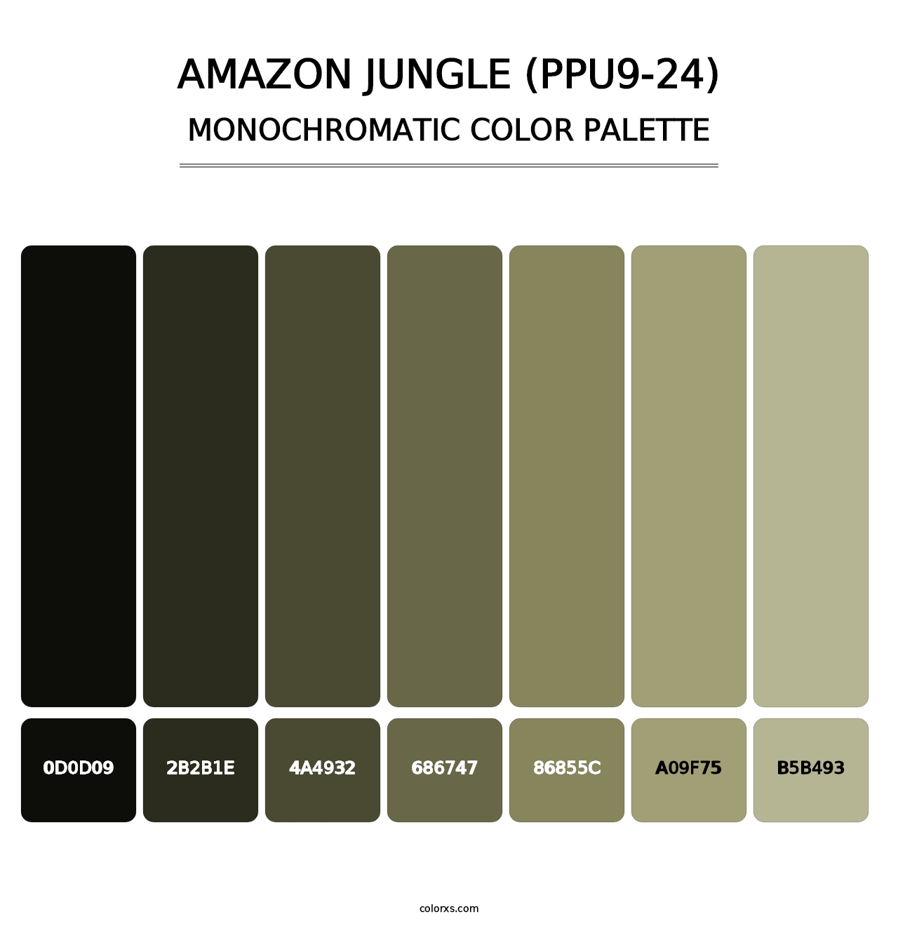 Amazon Jungle (PPU9-24) - Monochromatic Color Palette