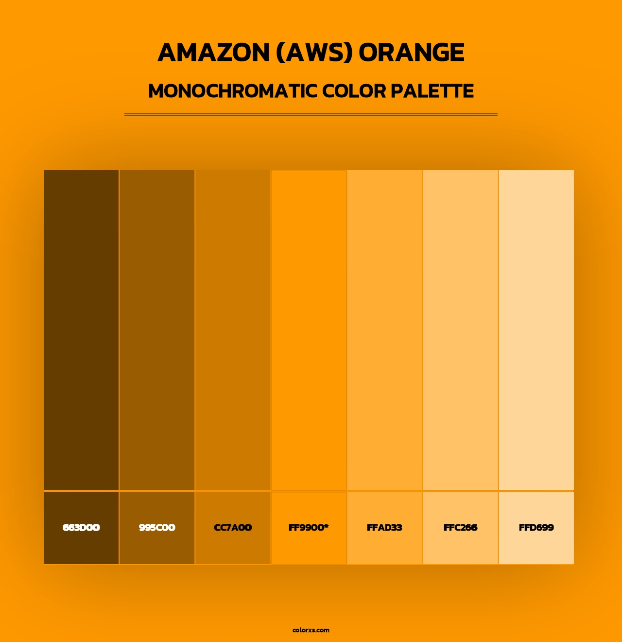 Amazon (AWS) Orange - Monochromatic Color Palette