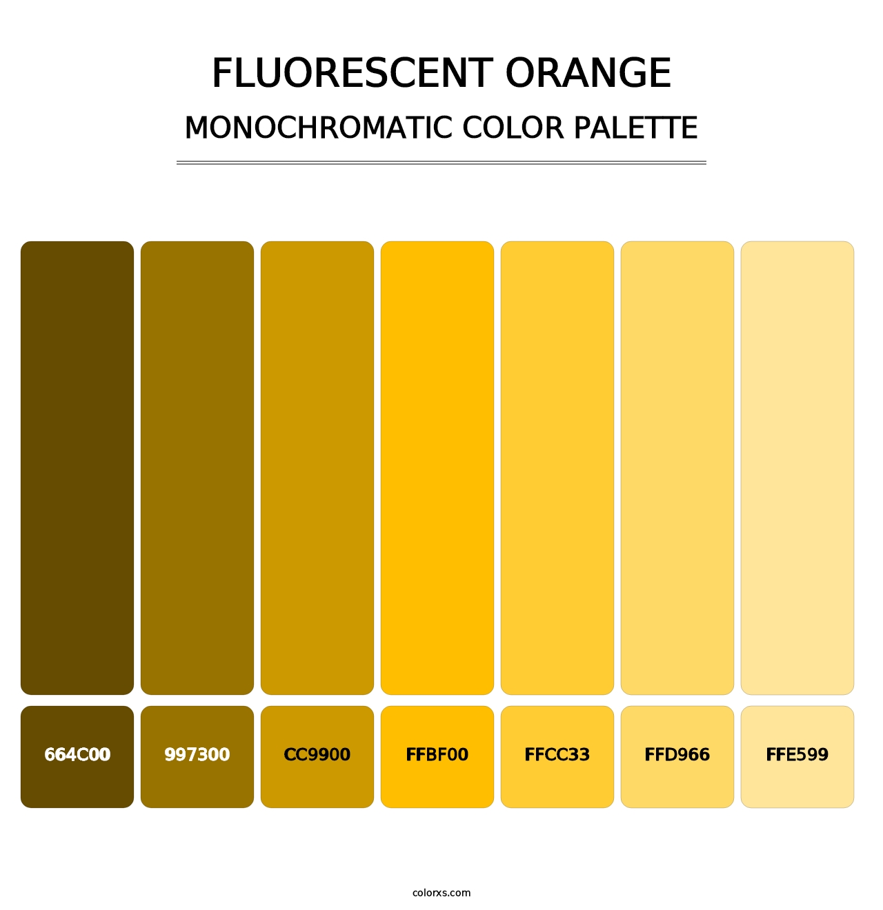 Fluorescent Orange - Monochromatic Color Palette