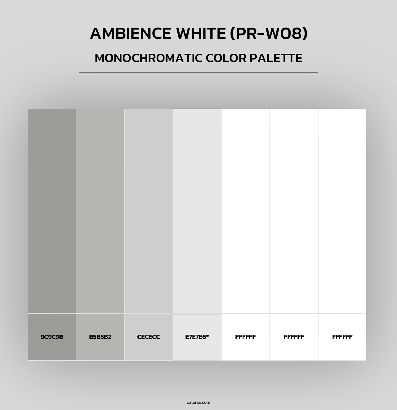 Ambience White (PR-W08) - Monochromatic Color Palette