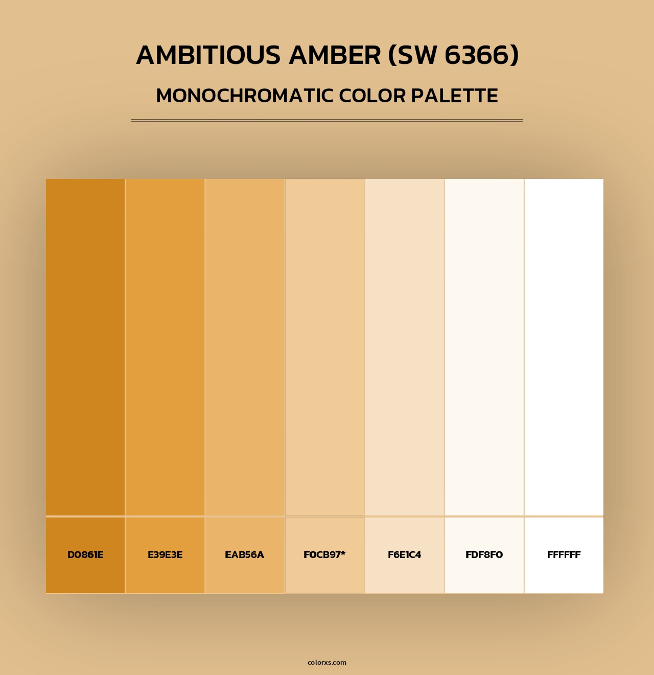 Ambitious Amber (SW 6366) - Monochromatic Color Palette