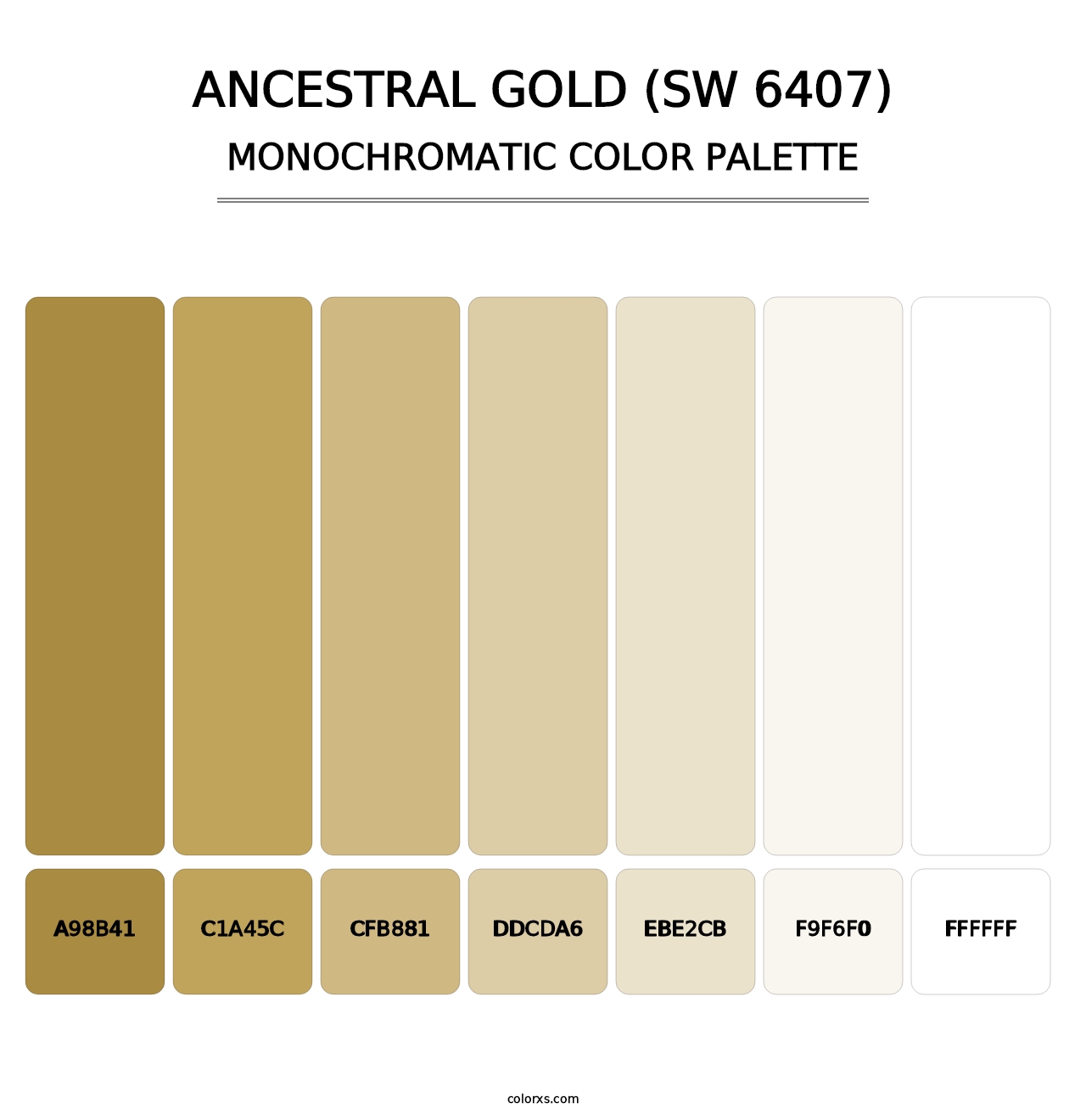 Ancestral Gold (SW 6407) - Monochromatic Color Palette
