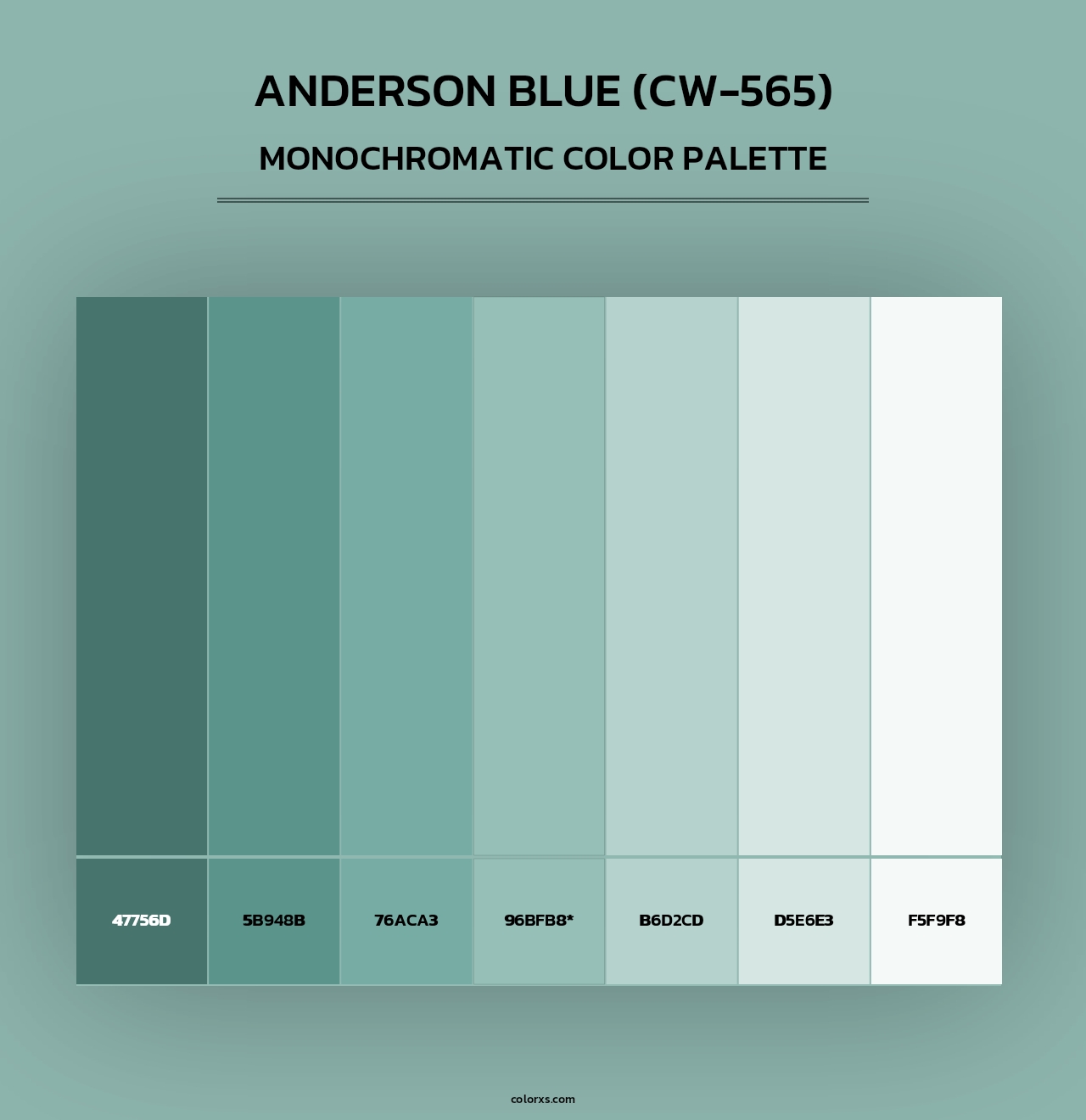 Anderson Blue (CW-565) - Monochromatic Color Palette