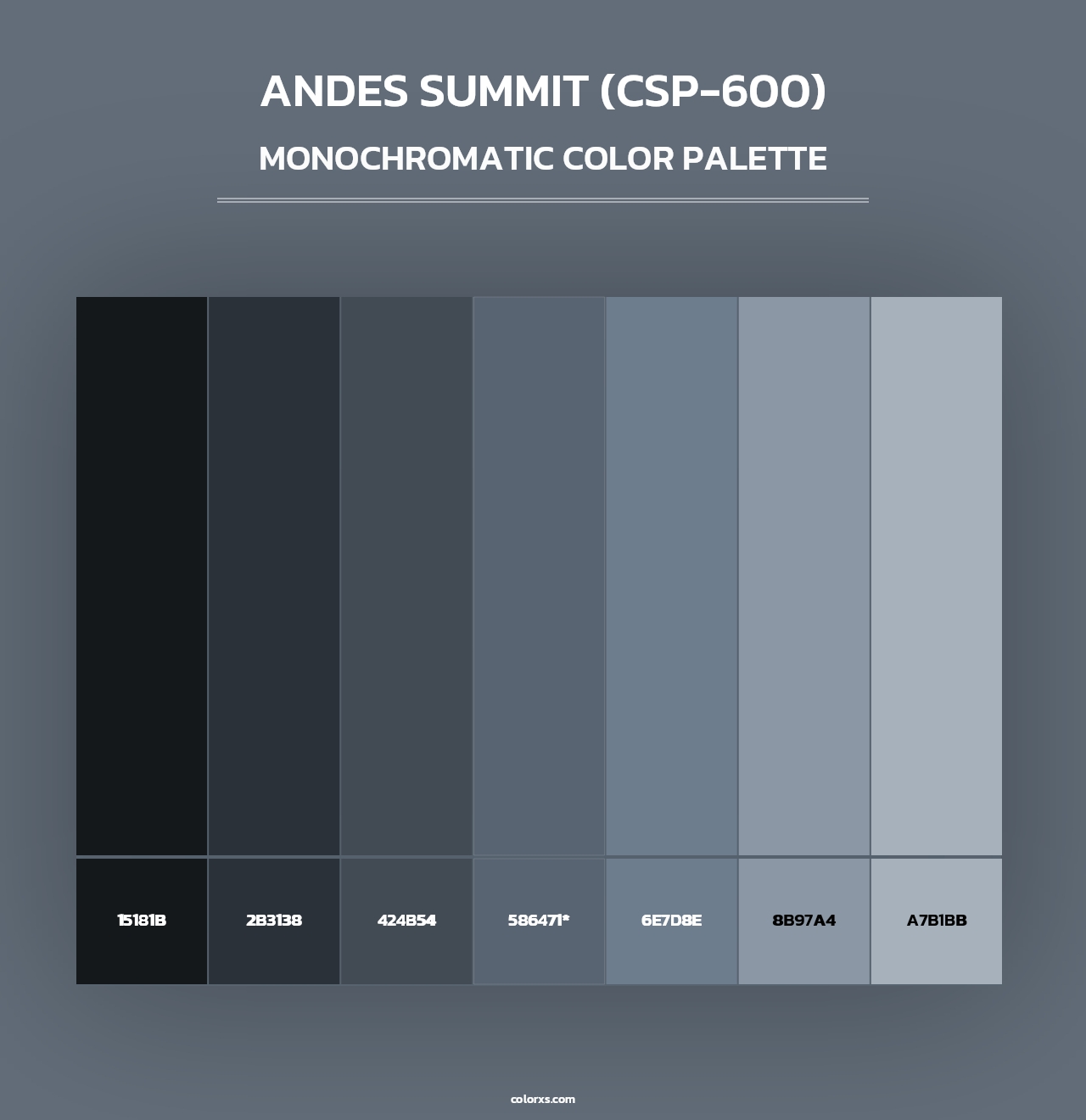 Andes Summit (CSP-600) - Monochromatic Color Palette
