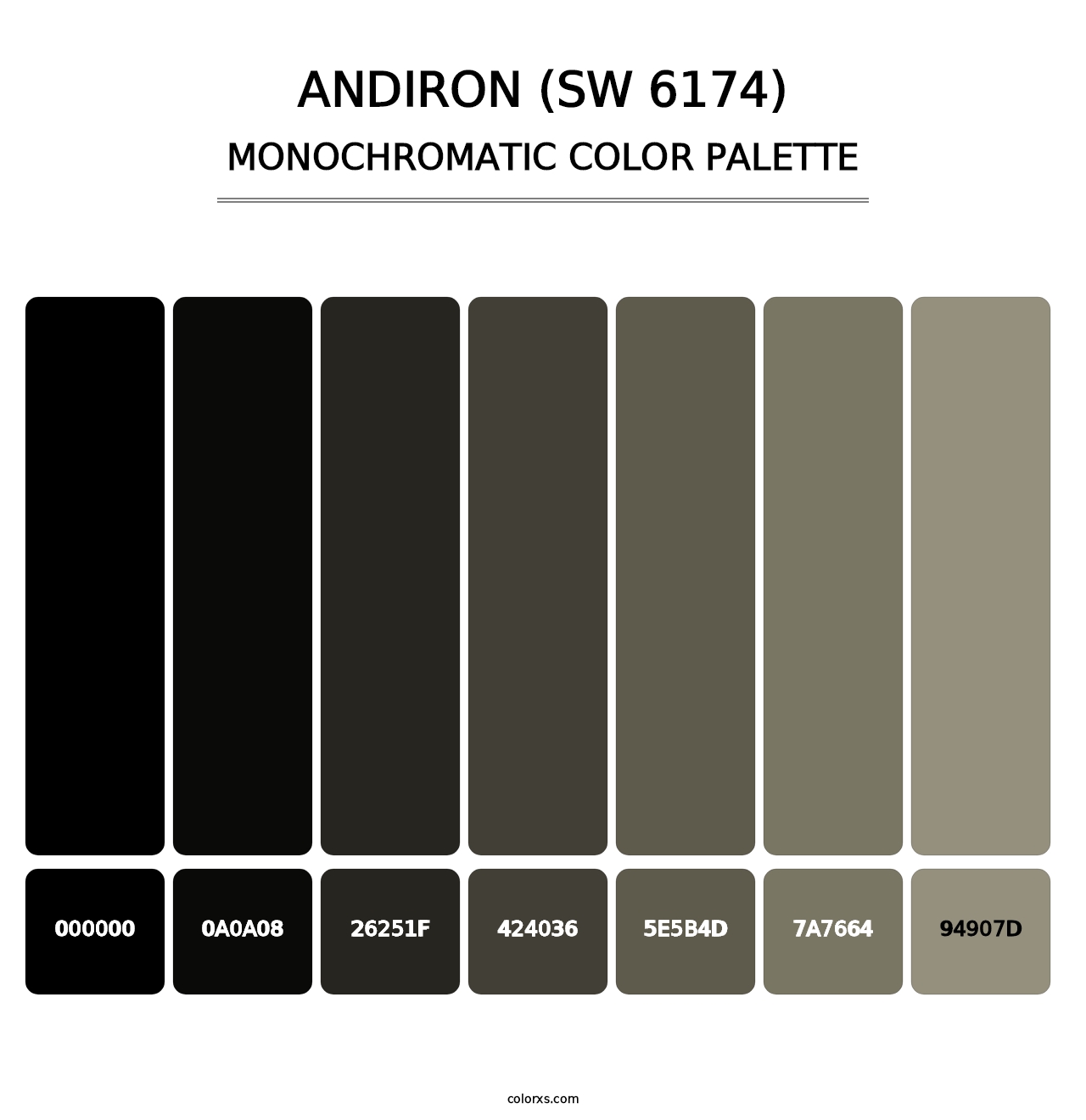 Andiron (SW 6174) - Monochromatic Color Palette