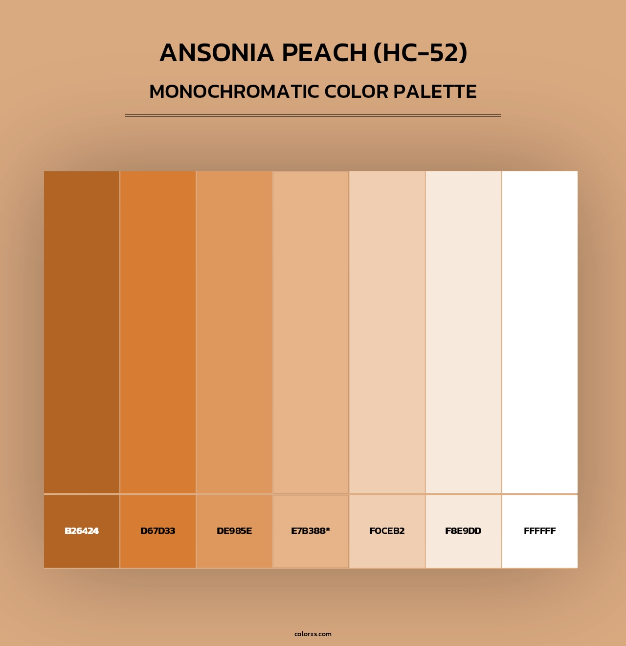 Ansonia Peach (HC-52) - Monochromatic Color Palette