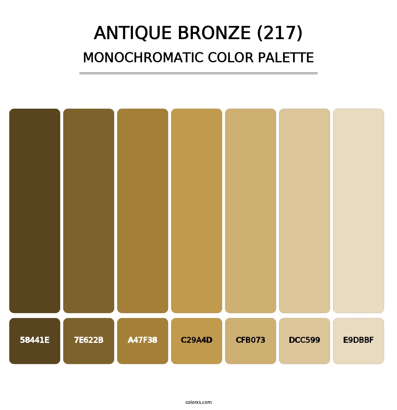 Antique Bronze (217) - Monochromatic Color Palette