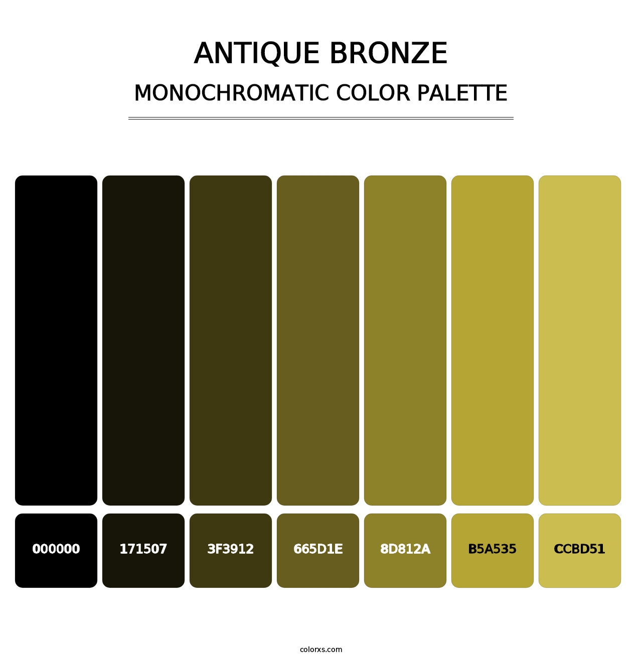 Antique Bronze - Monochromatic Color Palette