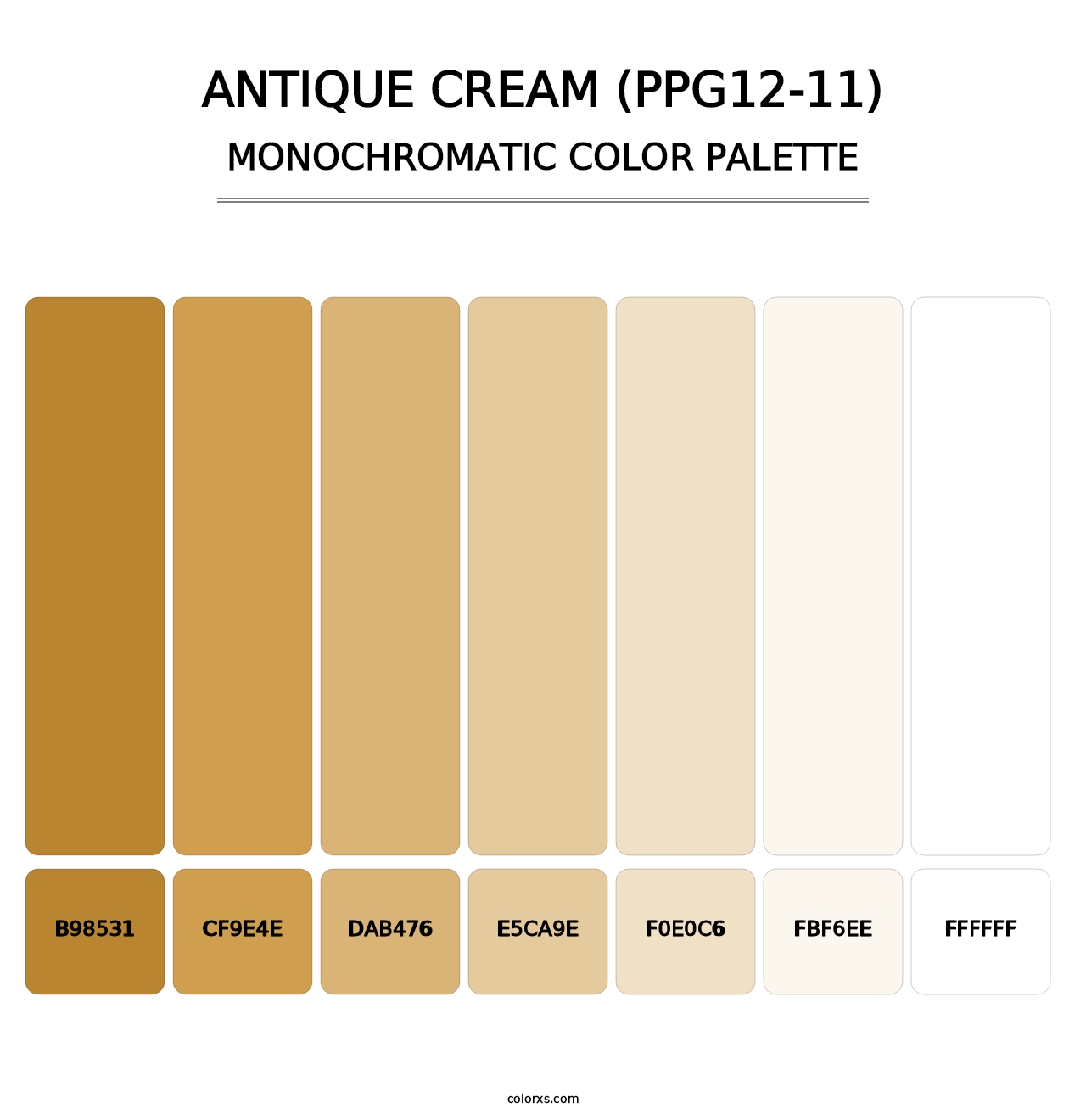 Antique Cream (PPG12-11) - Monochromatic Color Palette