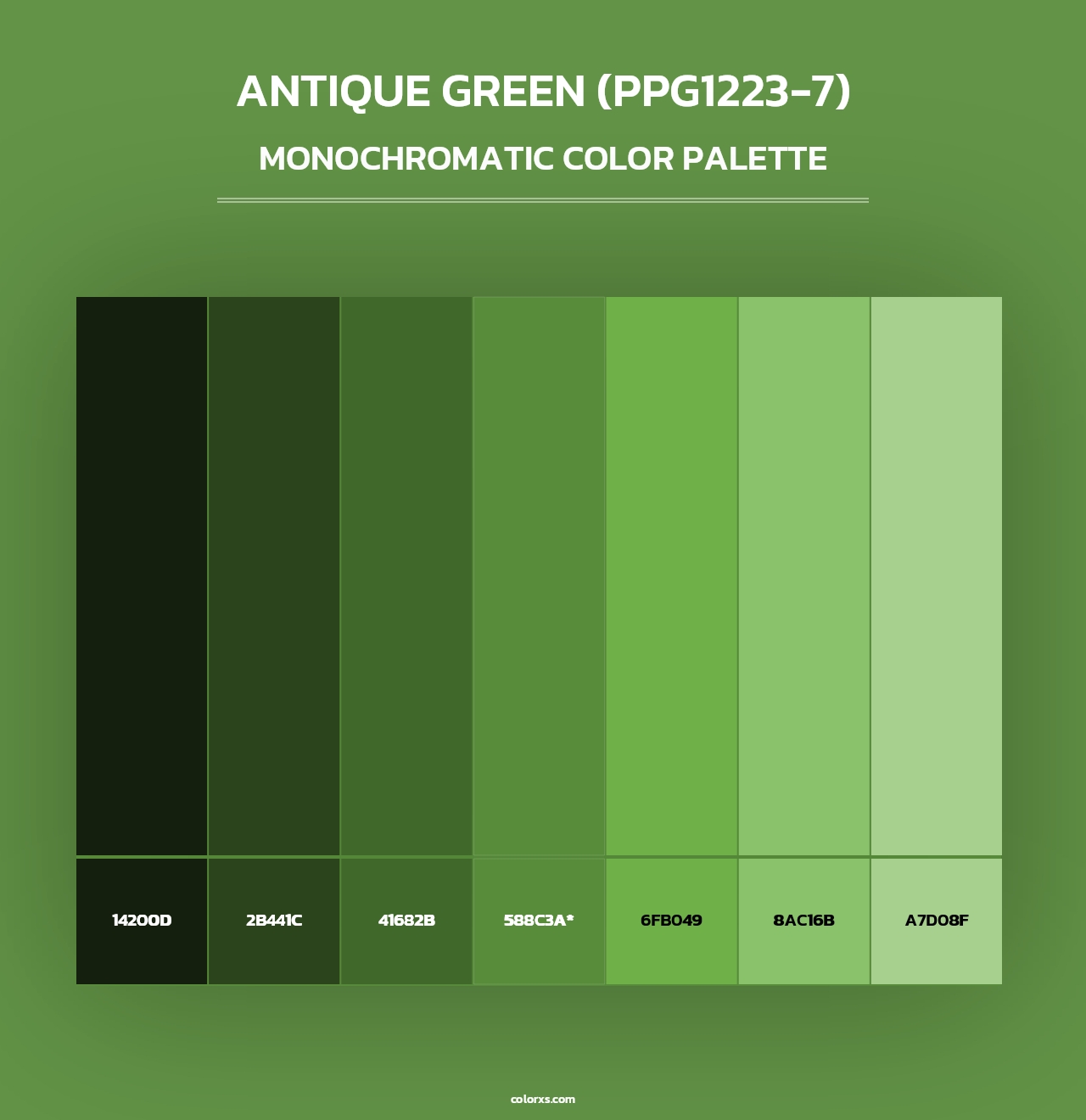 Antique Green (PPG1223-7) - Monochromatic Color Palette