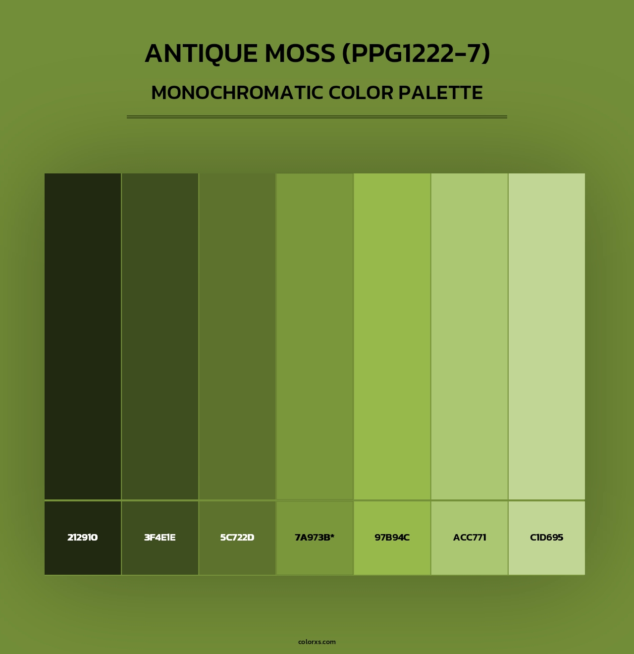 Antique Moss (PPG1222-7) - Monochromatic Color Palette